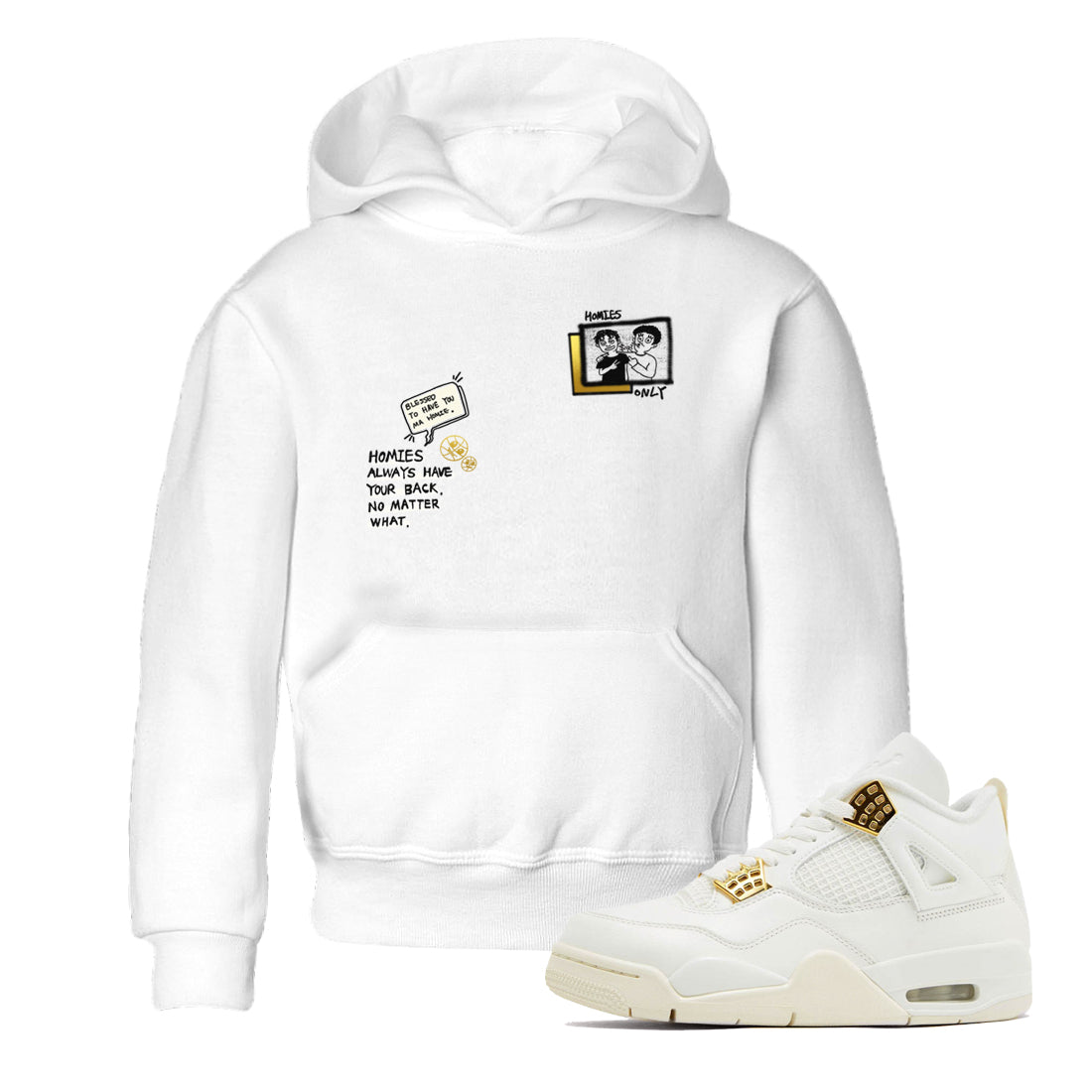 Air Jordan 4 WMNS Sail shirt to match jordans Homies Only sneaker tees 4s Sail Drip Gear Zone baby toddler White 1 cotton Shirt