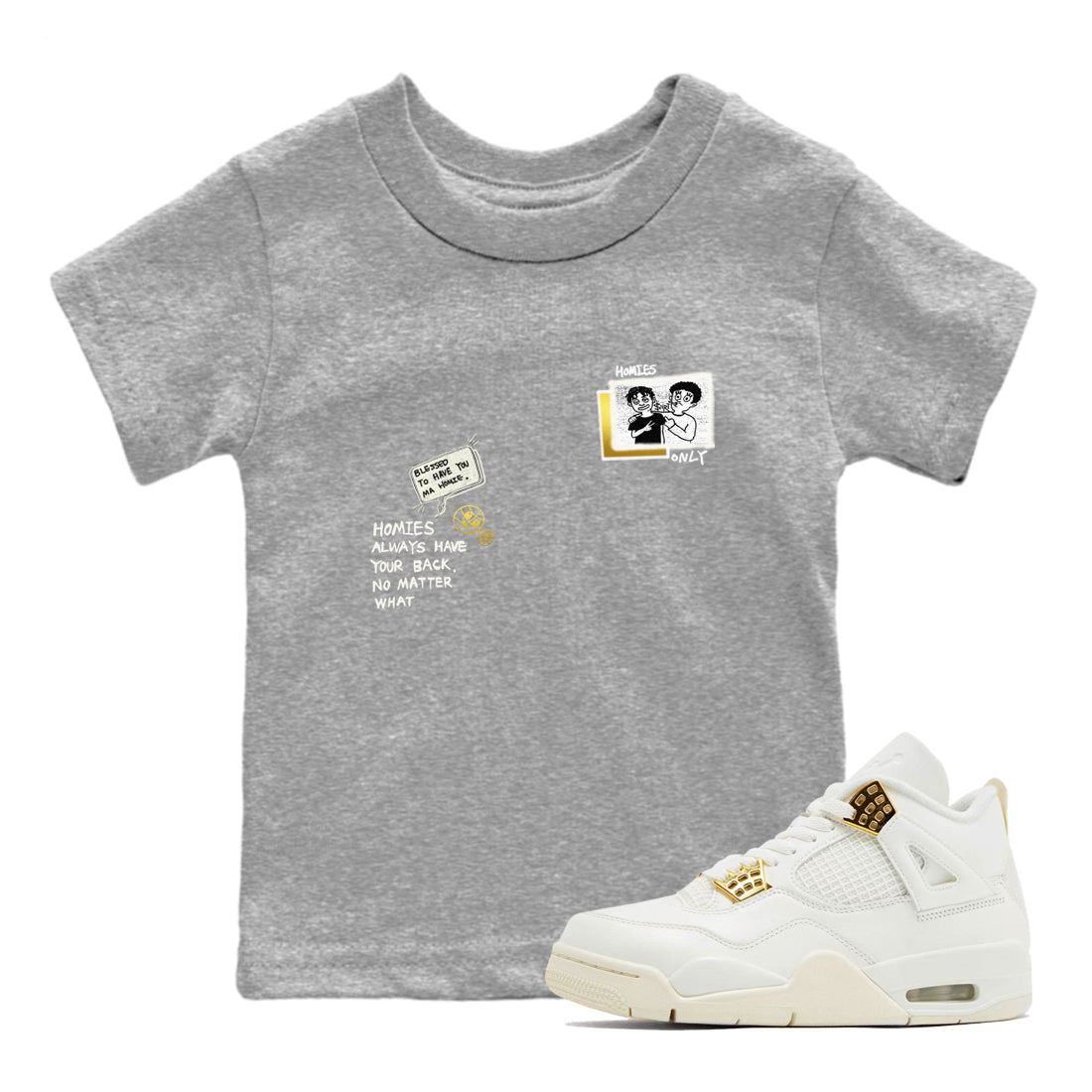 Air Jordan 4 WMNS Sail shirt to match jordans Homies Only sneaker tees 4s Sail Drip Gear Zone baby toddler Heather Grey 1 cotton Shirt