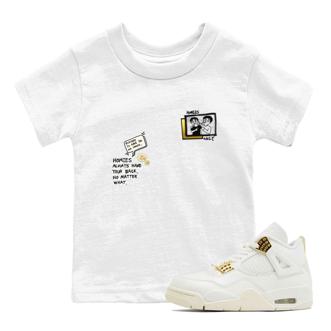 Air Jordan 4 WMNS Sail shirt to match jordans Homies Only sneaker tees 4s Sail Drip Gear Zone baby toddler White 1 cotton Shirt