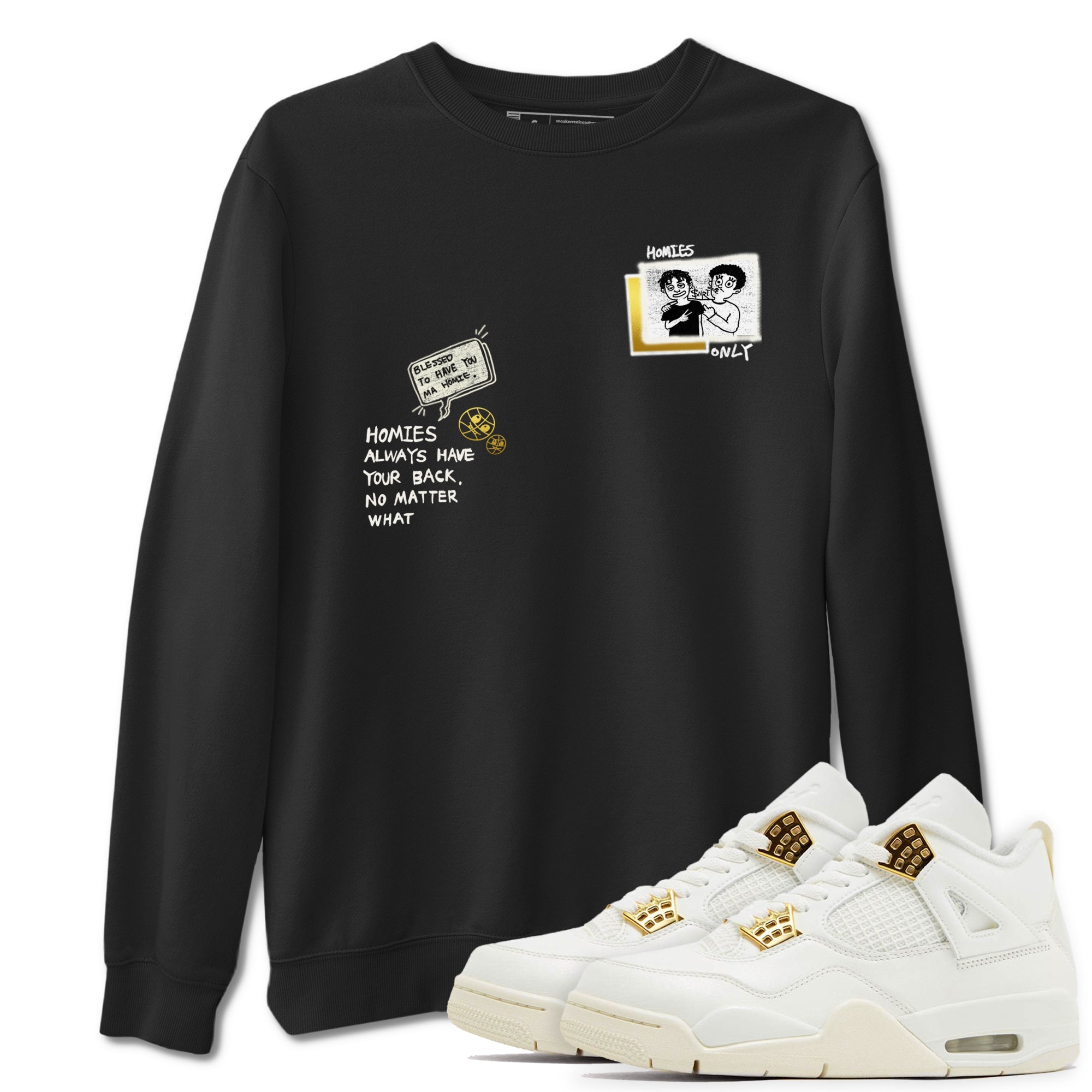 Air Jordan 4 WMNS Sail shirt to match jordans Homies Only sneaker tees 4s Sail Drip Gear Zone unisex cotton Black 1 crew neck shirt