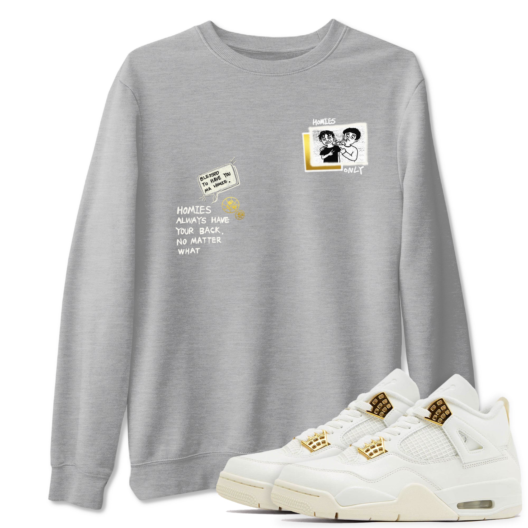 Air Jordan 4 WMNS Sail shirt to match jordans Homies Only sneaker tees 4s Sail Drip Gear Zone unisex cotton Heather Grey 1 crew neck shirt