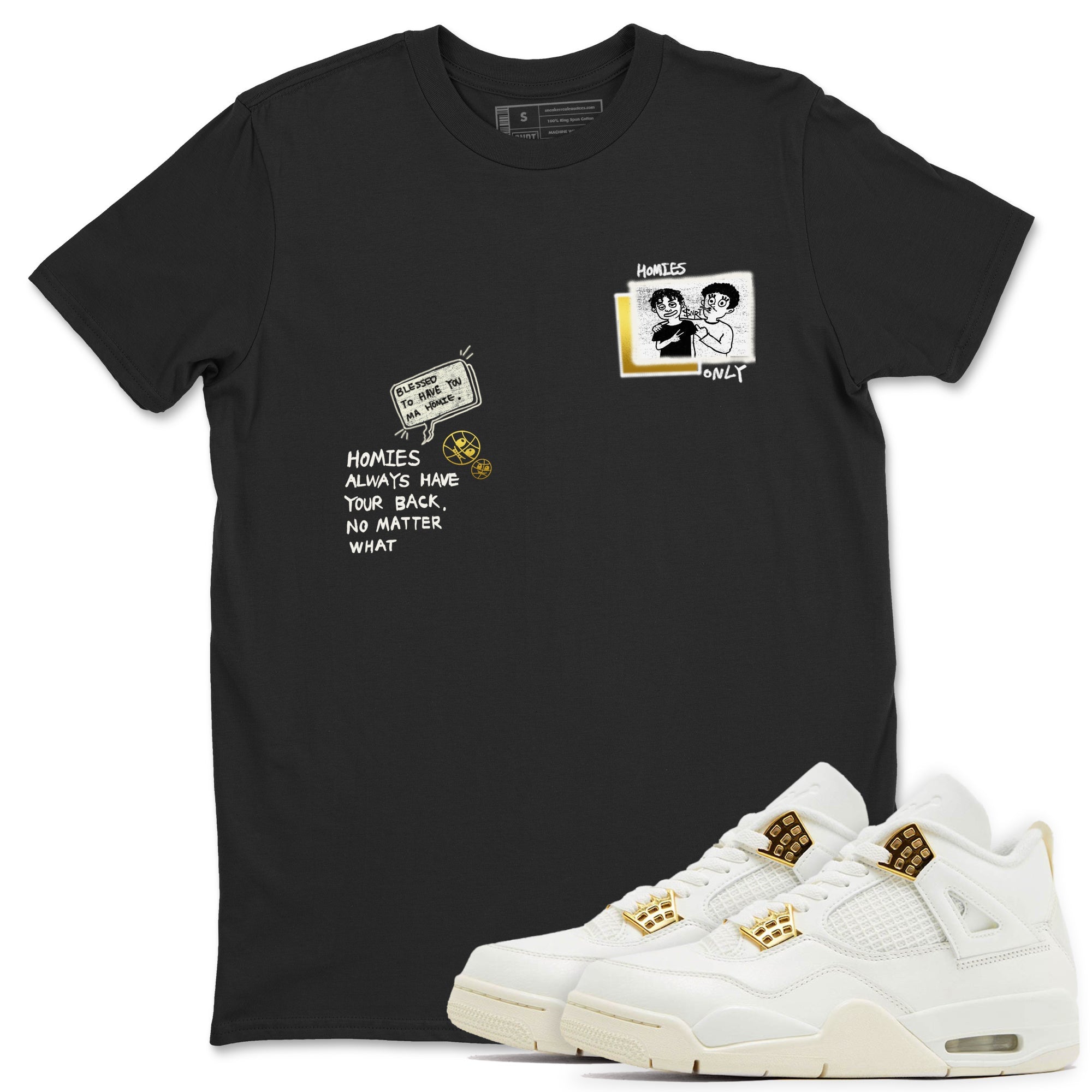 Air Jordan 4 WMNS Sail shirt to match jordans Homies Only sneaker tees 4s Sail Drip Gear Zone unisex cotton Black 1 crew neck shirt
