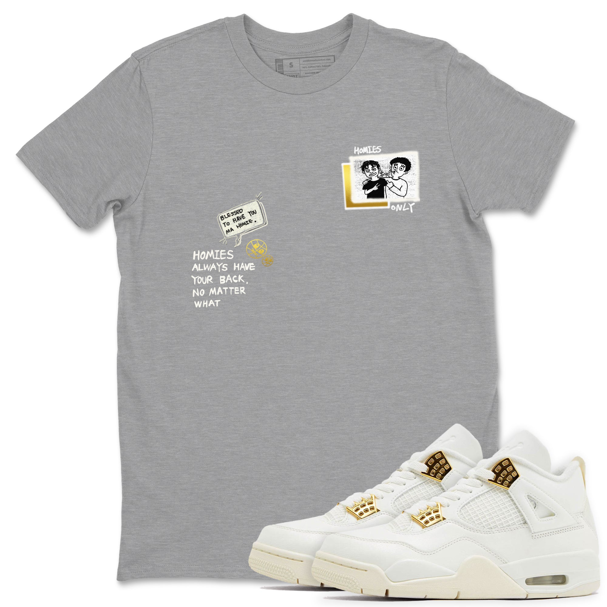 Air Jordan 4 WMNS Sail shirt to match jordans Homies Only sneaker tees 4s Sail Drip Gear Zone unisex cotton Heather Grey 1 crew neck shirt