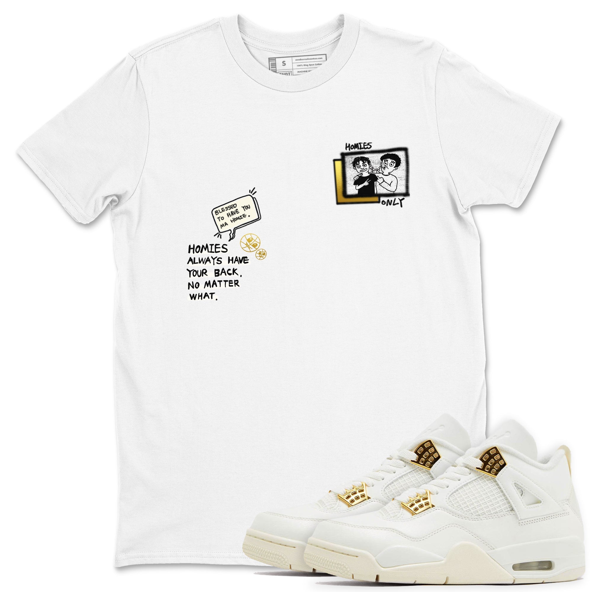 Air Jordan 4 WMNS Sail shirt to match jordans Homies Only sneaker tees 4s Sail Drip Gear Zone unisex cotton White 1 crew neck shirt