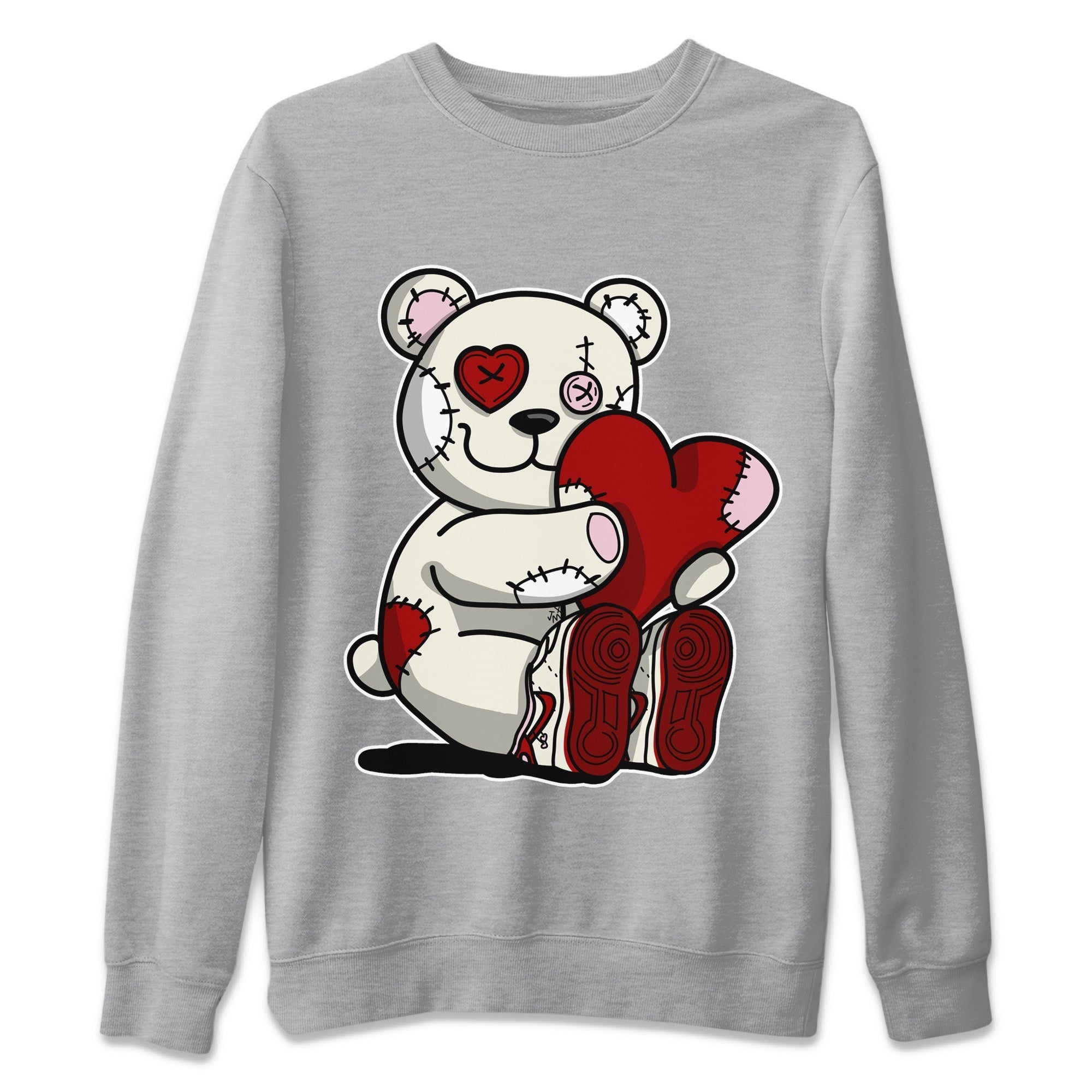 Air Force 1 Valentines Day Sneaker Match Tees Hugging Bear Sneaker Tees Air Force 1 Valentines Day Jordan to match sneaker T-Shirt Crew Neck Shirts