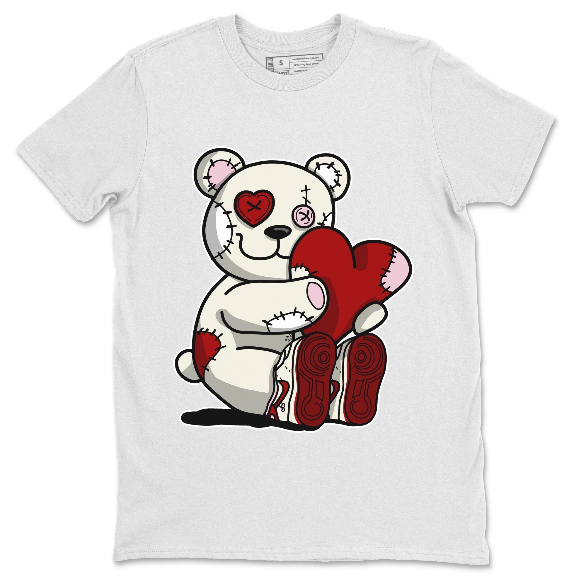Air Force 1 Valentines Day Sneaker Match Tees Hugging Bear Sneaker Tees Air Force 1 Valentines Day Jordan to match sneaker T-Shirt Crew Neck Shirts