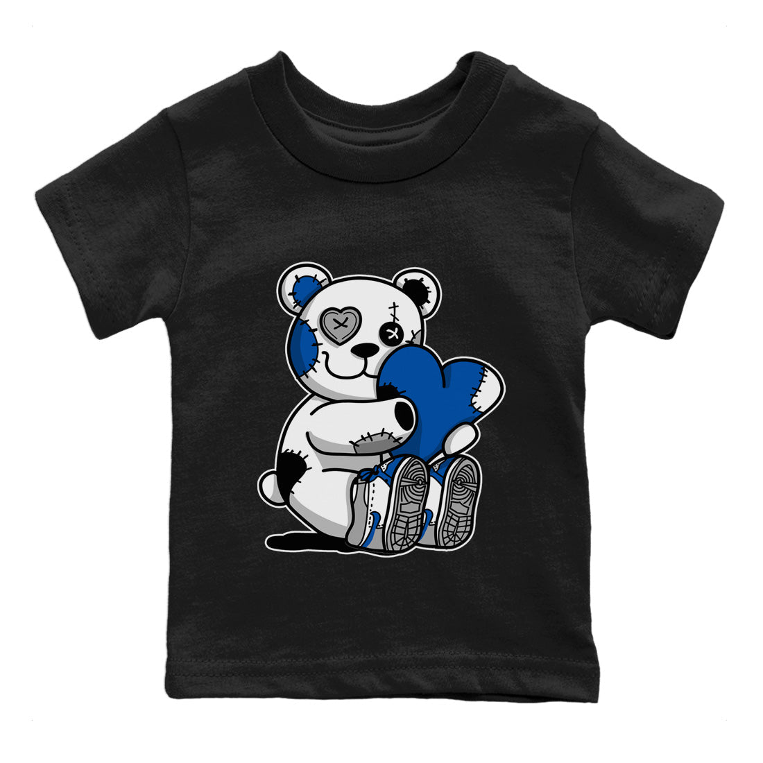 Jordan 1 True Blue Sneaker Matching T-Shirt Hugging Bear Sneaker Tees Jordan 1 True Blue Sneaker Release Tees Kids Shirts
