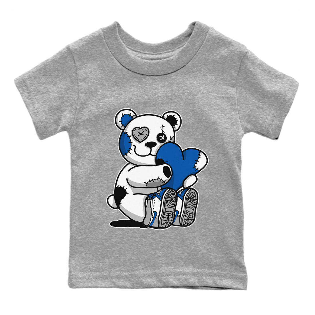 Jordan 1 True Blue Sneaker Matching T-Shirt Hugging Bear Sneaker Tees Jordan 1 True Blue Sneaker Release Tees Kids Shirts