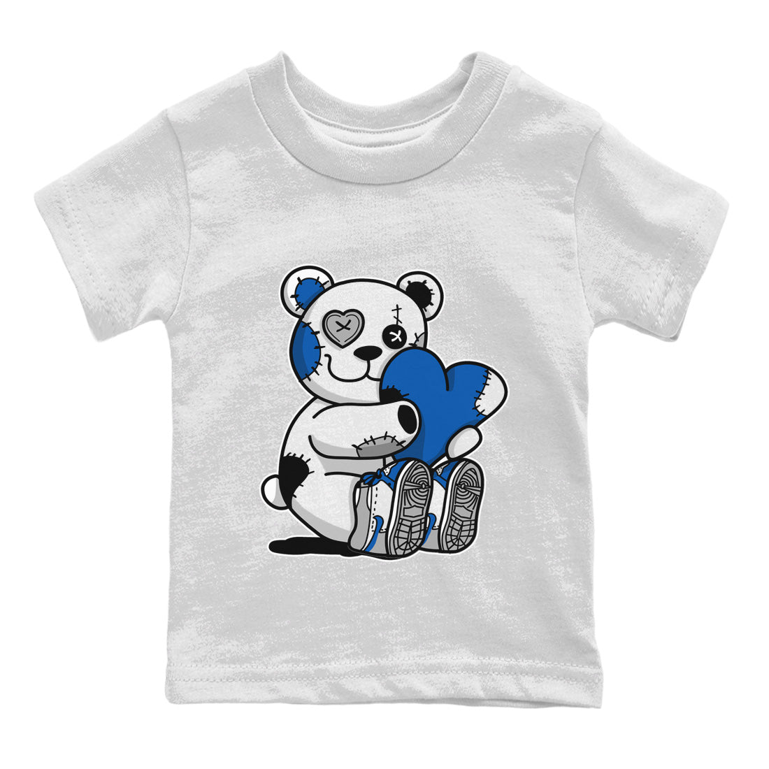 Jordan 1 True Blue Sneaker Matching T-Shirt Hugging Bear Sneaker Tees Jordan 1 True Blue Sneaker Release Tees Kids Shirts