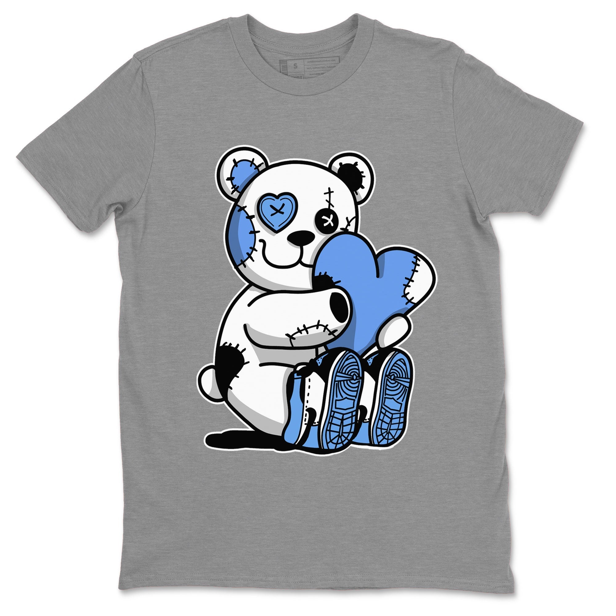 Air Jordan 1 Retro High OG UNC Toe shirt to match jordans Hugging Bear Streetwear Sneaker Shirt UNC Toe 1s Drip Gear Zone Sneaker Matching Clothing Unisex Heather Grey 2 T-Shirt