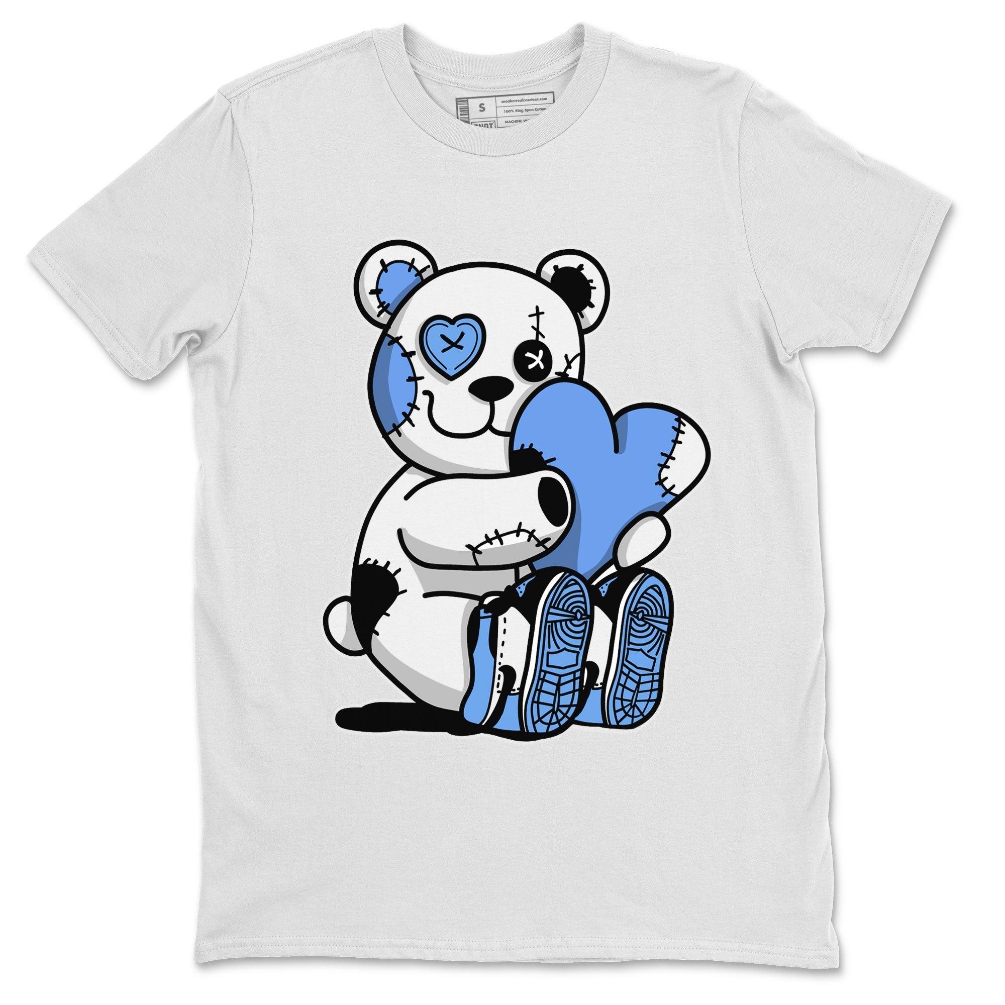 Air Jordan 1 Retro High OG UNC Toe shirt to match jordans Hugging Bear Streetwear Sneaker Shirt UNC Toe 1s Drip Gear Zone Sneaker Matching Clothing Unisex White 2 T-Shirt