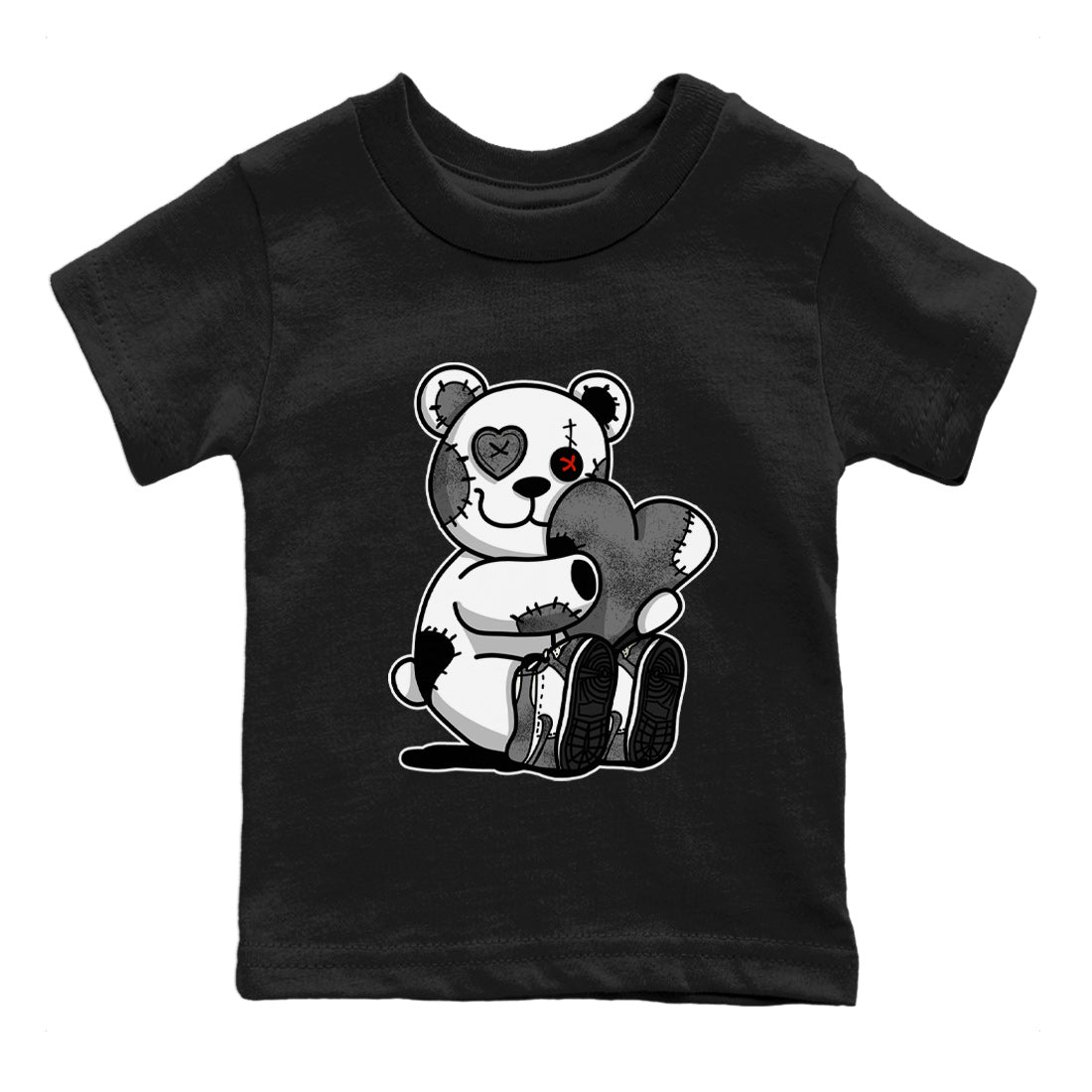 Air Jordan 1 Washed Heritage Sneaker Match Tees Hugging Bear Streetwear Sneaker Shirt Air Jordan 1 Washed Heritage T-Shirt Kids Shirts Black 2