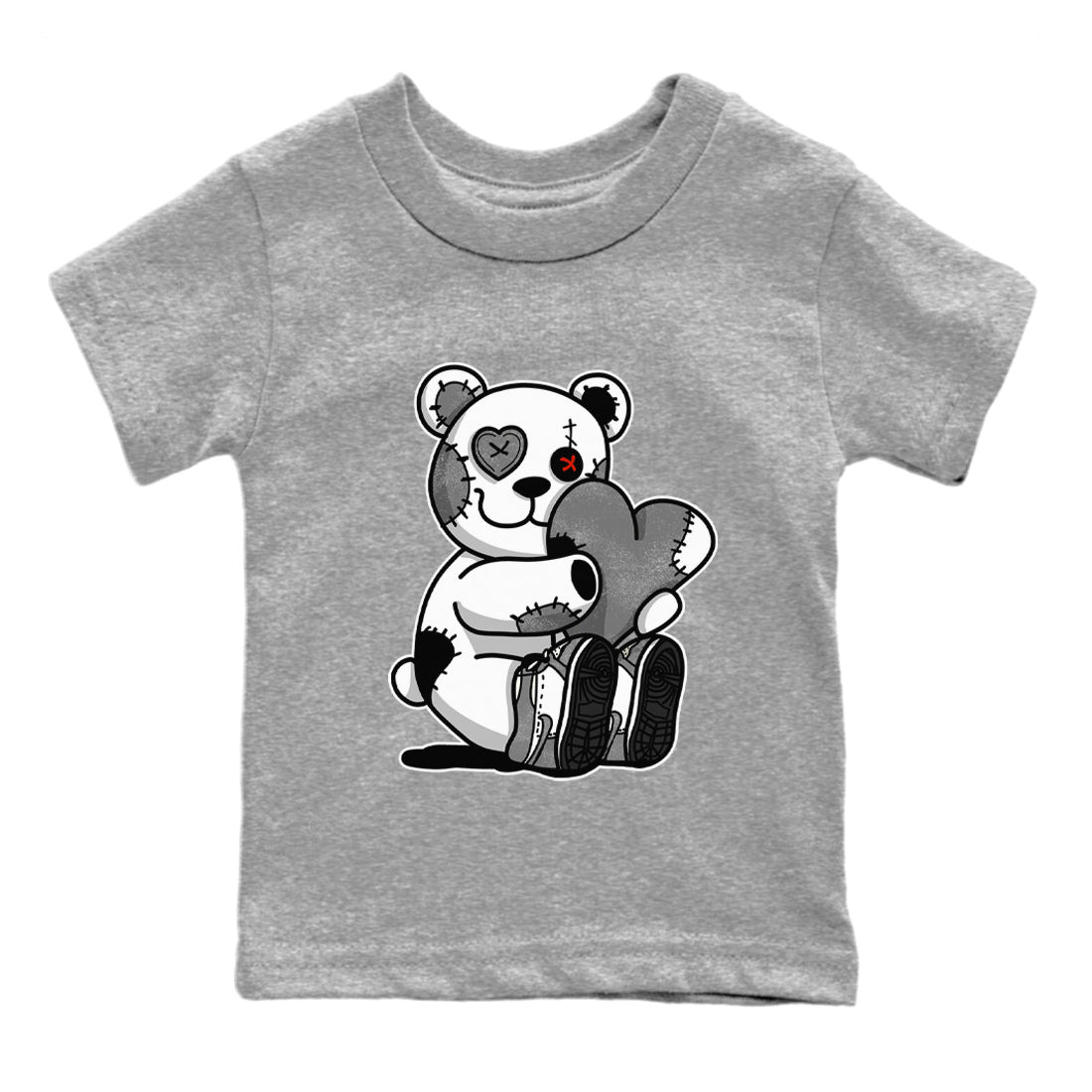 Air Jordan 1 Washed Heritage Sneaker Match Tees Hugging Bear Streetwear Sneaker Shirt Air Jordan 1 Washed Heritage T-Shirt Kids Shirts Heather Grey 2