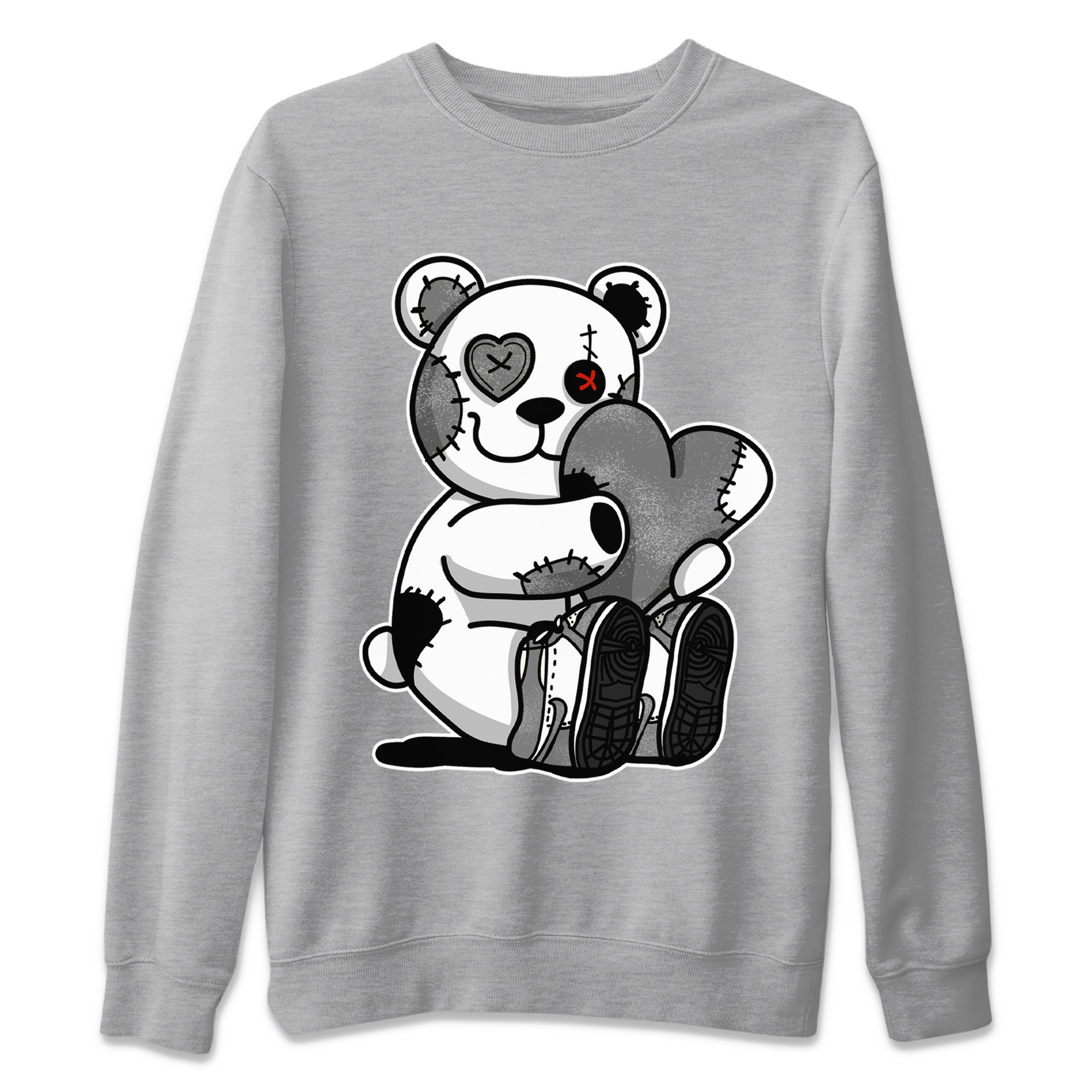 Air Jordan 1 Washed Heritage Sneaker Match Tees Hugging Bear Streetwear Sneaker Shirt Air Jordan 1 Washed Heritage T-Shirt Unisex Shirts Heather Grey 2