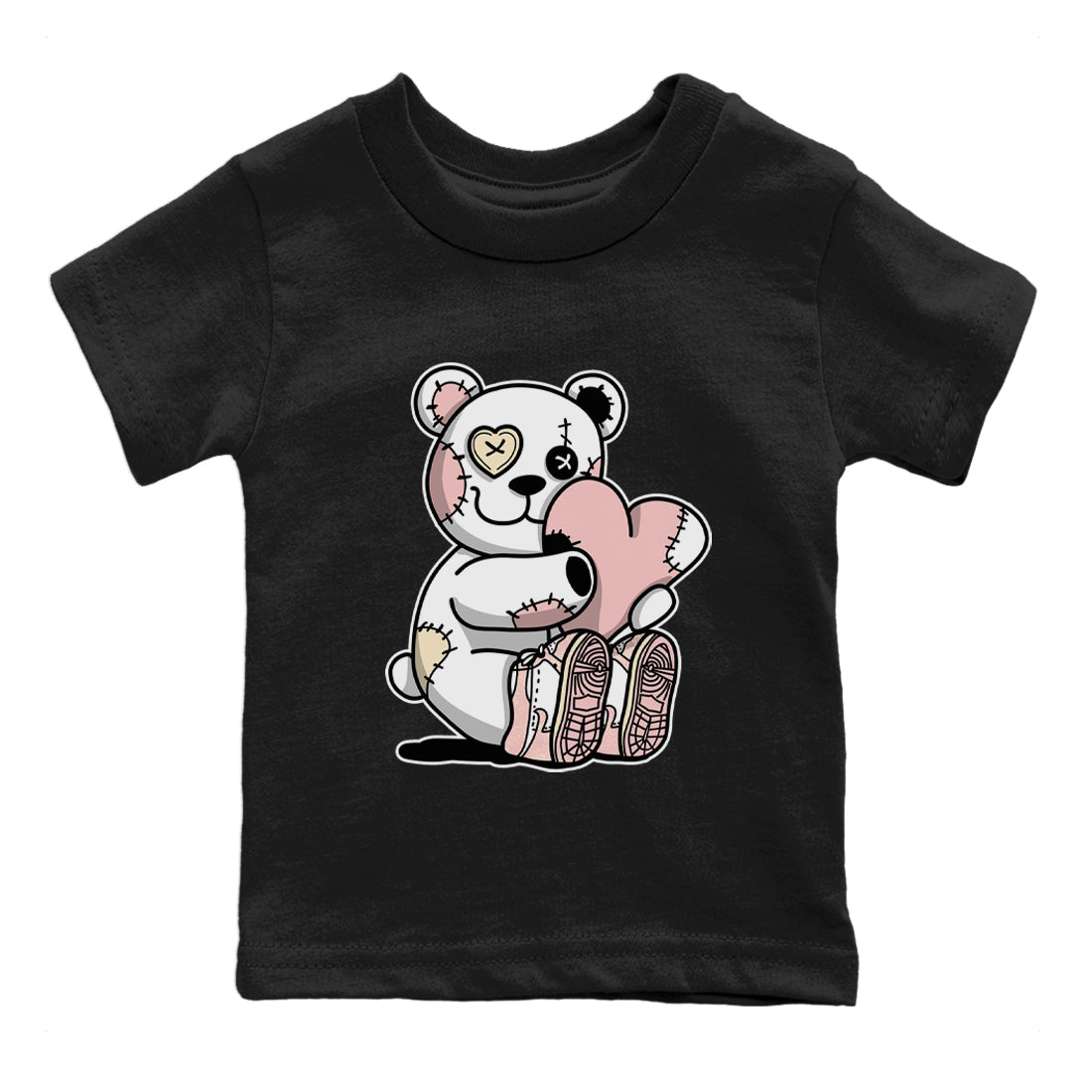 Air Jordan 1 Washed Pink Sneaker Match Tees Hugging Bear Streetwear Sneaker Shirt Air Jordan 1 WMNS Washed Pink Tees Kids Shirts Black 2