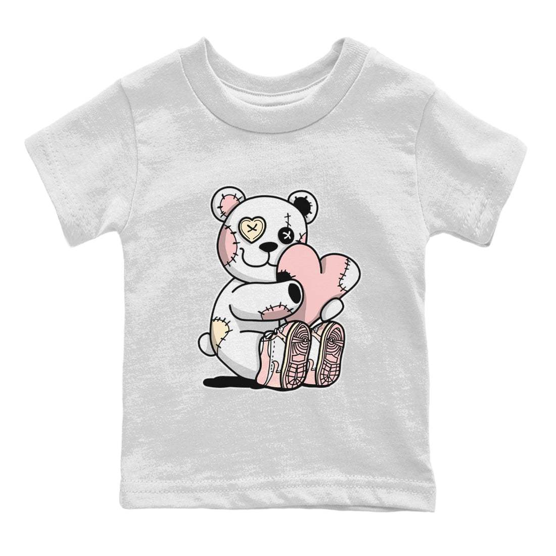 Air Jordan 1 Washed Pink Sneaker Match Tees Hugging Bear Streetwear Sneaker Shirt Air Jordan 1 WMNS Washed Pink Tees Kids Shirts White 2