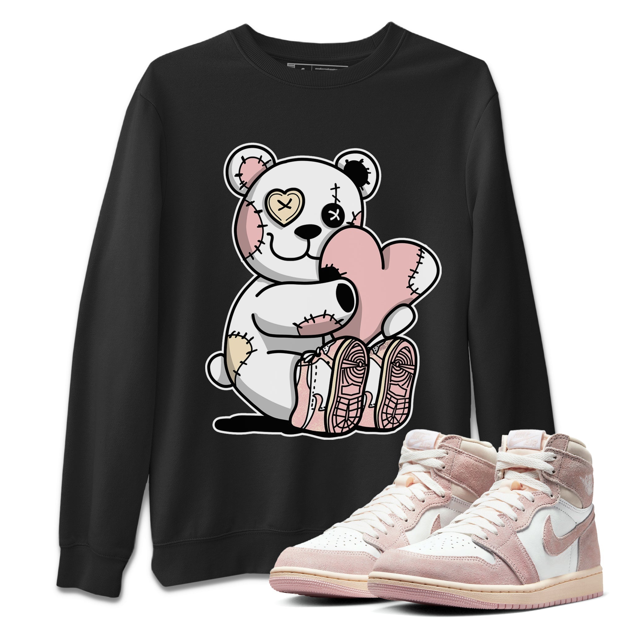 Air Jordan 1 Washed Pink Sneaker Match Tees Hugging Bear Streetwear Sneaker Shirt Air Jordan 1 WMNS Washed Pink Tees Unisex Shirts Black 1