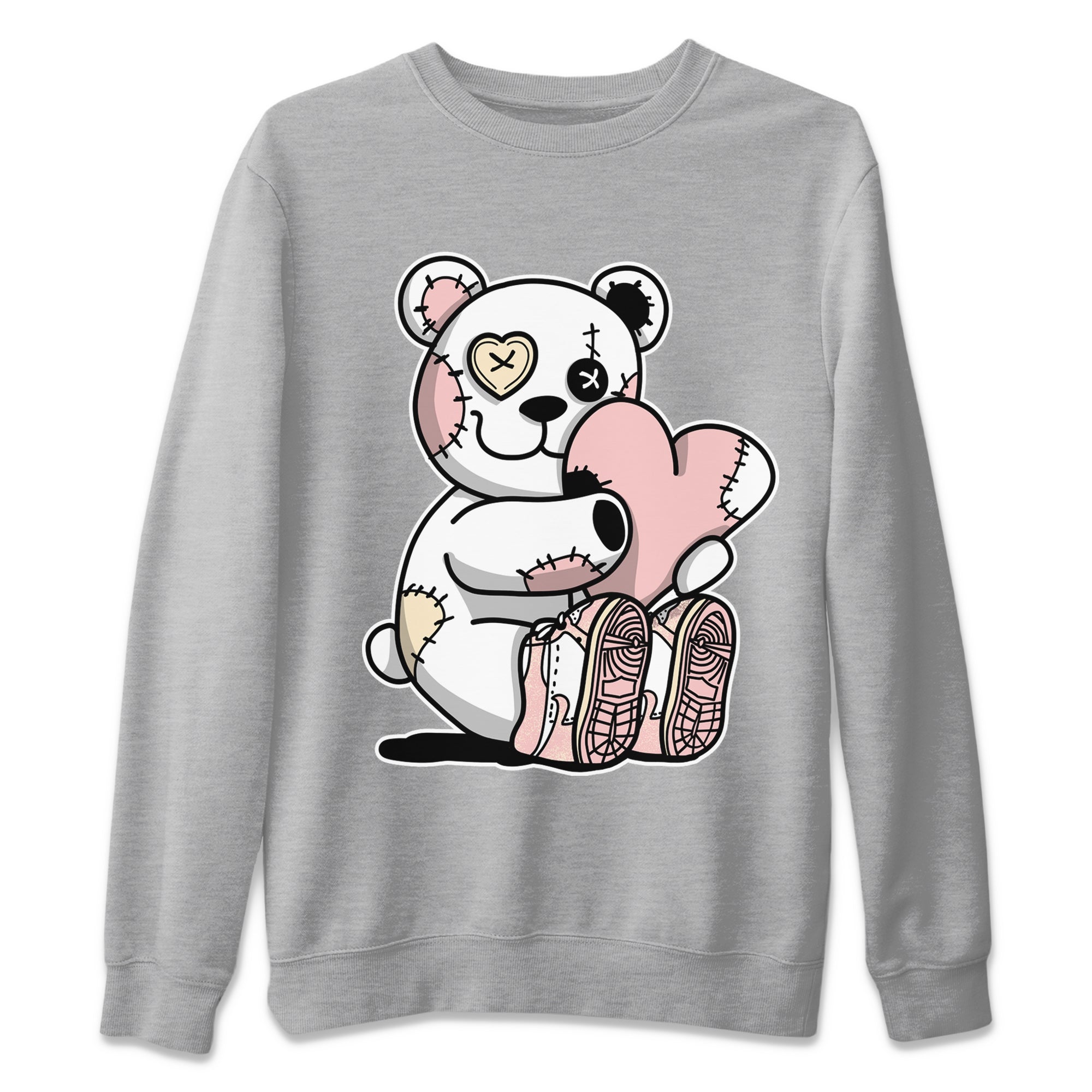 Air Jordan 1 Washed Pink Sneaker Match Tees Hugging Bear Streetwear Sneaker Shirt Air Jordan 1 WMNS Washed Pink Tees Unisex Shirts Heather Grey 2