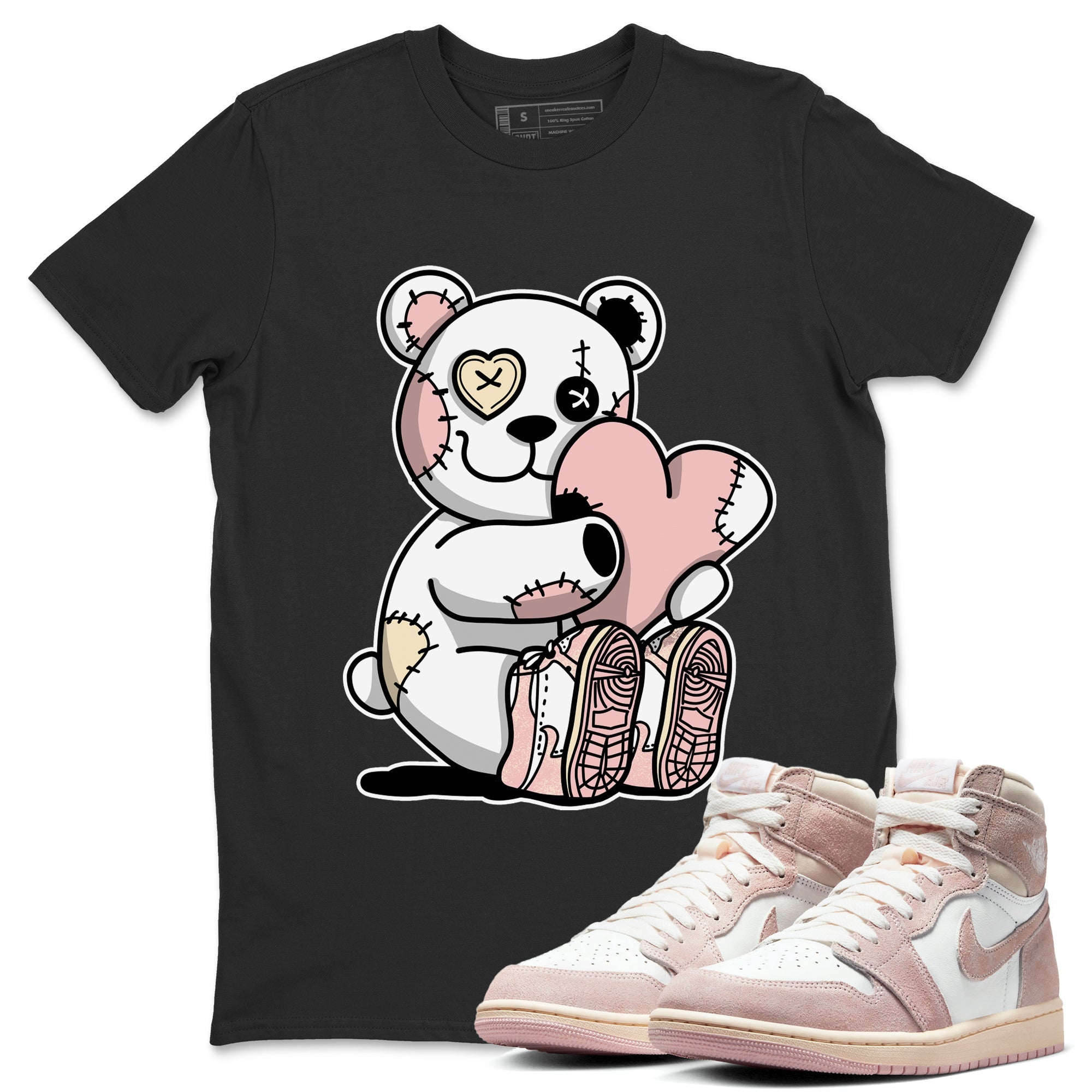 Air Jordan 1 Washed Pink Sneaker Match Tees Hugging Bear Streetwear Sneaker Shirt Air Jordan 1 WMNS Washed Pink Tees Unisex Shirts Black 1