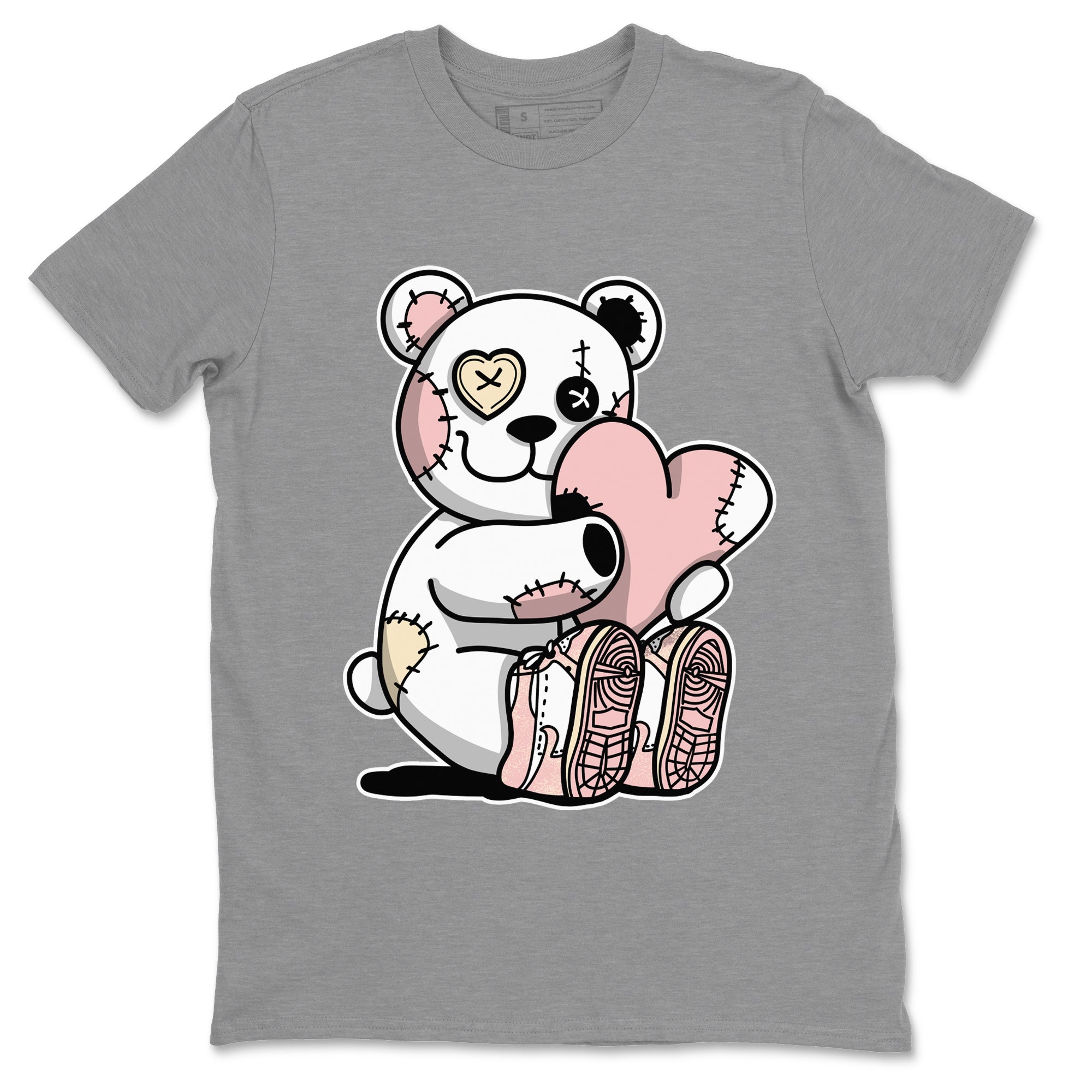 Air Jordan 1 Washed Pink Sneaker Match Tees Hugging Bear Streetwear Sneaker Shirt Air Jordan 1 WMNS Washed Pink Tees Unisex Shirts Heather Grey 2