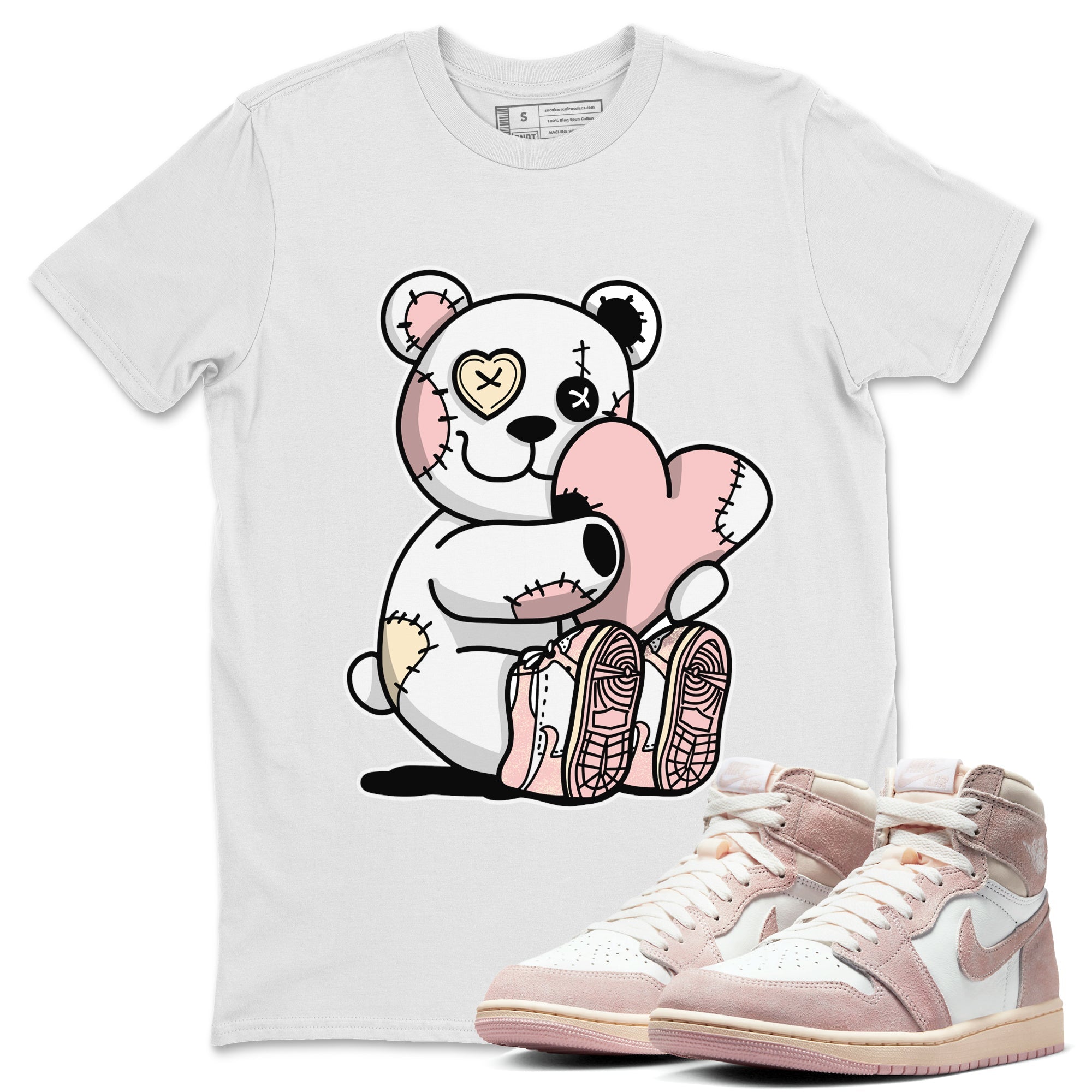 Air Jordan 1 Washed Pink Sneaker Match Tees Hugging Bear Streetwear Sneaker Shirt Air Jordan 1 WMNS Washed Pink Tees Unisex Shirts White 1