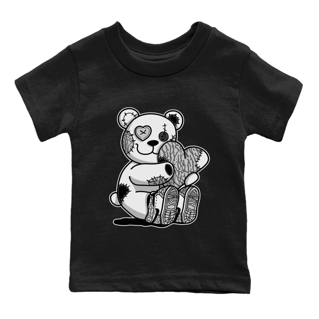 Jordan 1 White Cement Sneaker Matching T-Shirt Hugging Bear Sneaker Tees Jordan 1 White Cement Sneaker Release Tees Kids Shirts