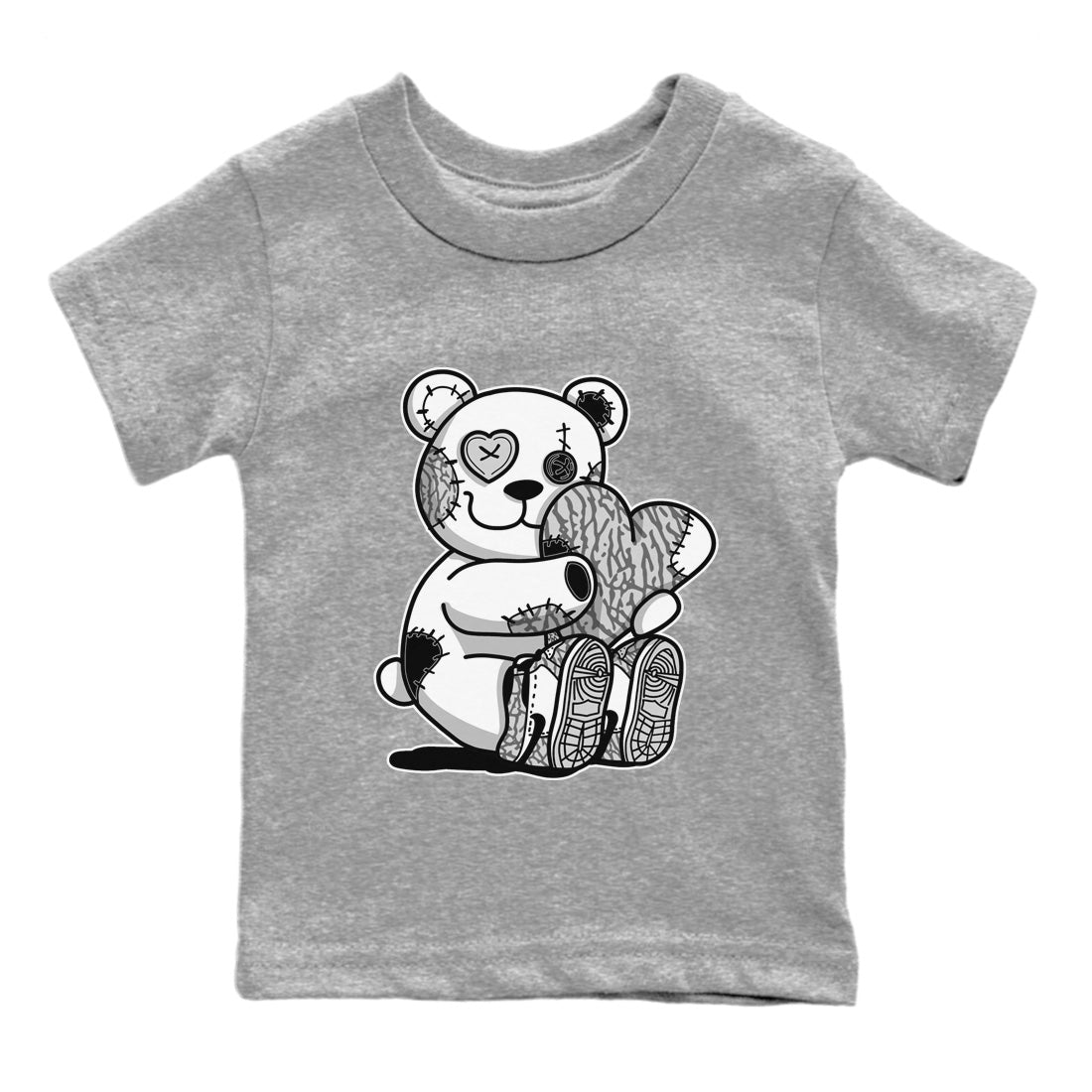 Jordan 1 White Cement Sneaker Matching T-Shirt Hugging Bear Sneaker Tees Jordan 1 White Cement Sneaker Release Tees Kids Shirts