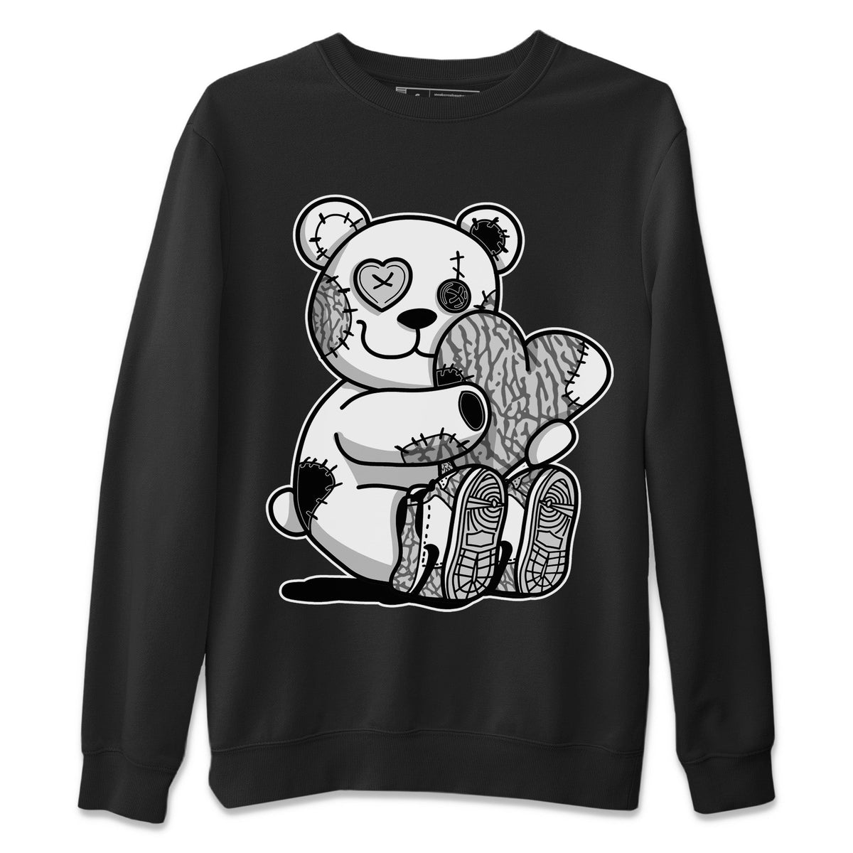 Jordan 1 White Cement Sneaker Matching T-Shirt Hugging Bear Sneaker Tees Jordan 1 White Cement Sneaker Release Tees Crew Neck Tees