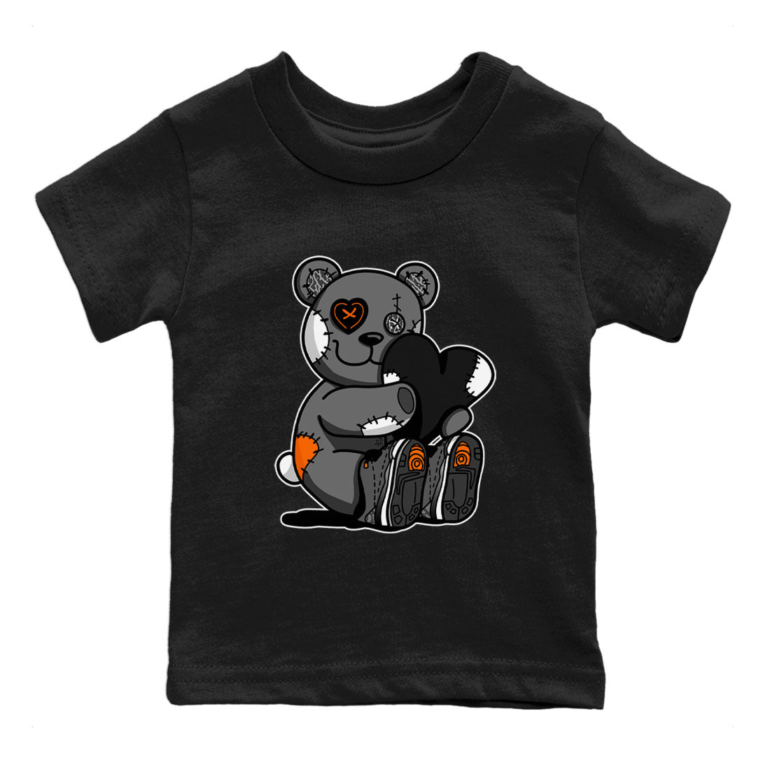 Air Jordan 3 Fear shirt to match jordans Hugging Bear sneaker tees Air Jordan 3 Retro Fear Drip Gear Zone Crew Neck T-ShirtBaby Toddler Black 2 T-Shirt