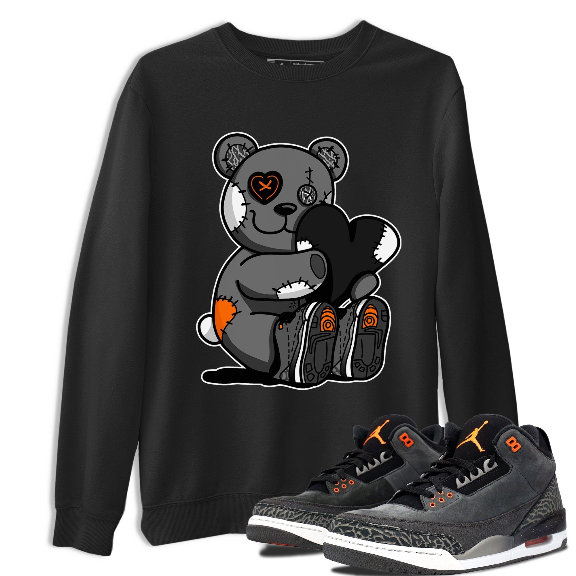 Air Jordan 3 Fear shirt to match jordans Hugging Bear sneaker tees Air Jordan 3 Retro Fear Drip Gear Zone Crew Neck T-ShirtUnisex Black 1 T-Shirt