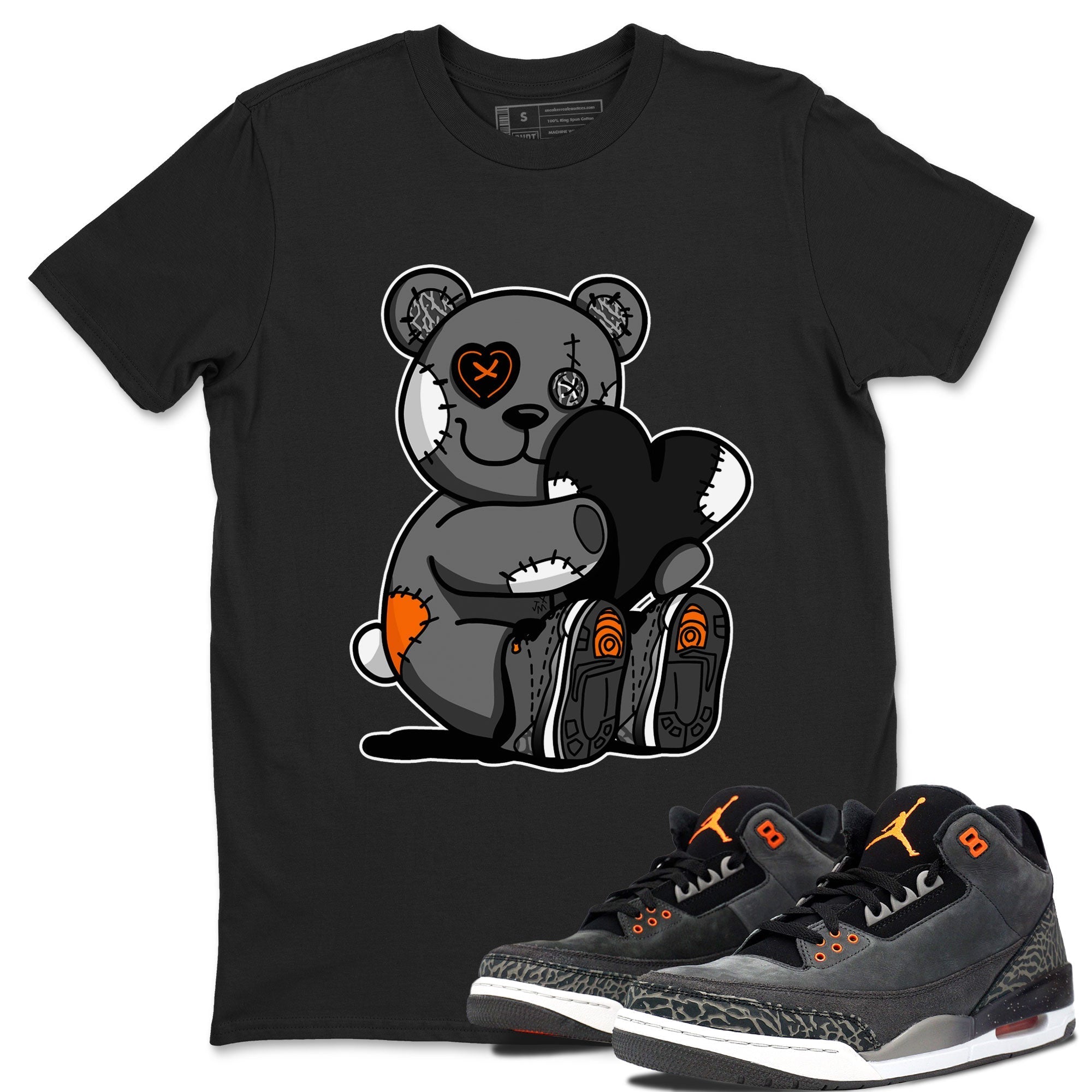 Air Jordan 3 Fear shirt to match jordans Hugging Bear sneaker tees Air Jordan 3 Retro Fear Drip Gear Zone Crew Neck T-ShirtUnisex Black 1 T-Shirt