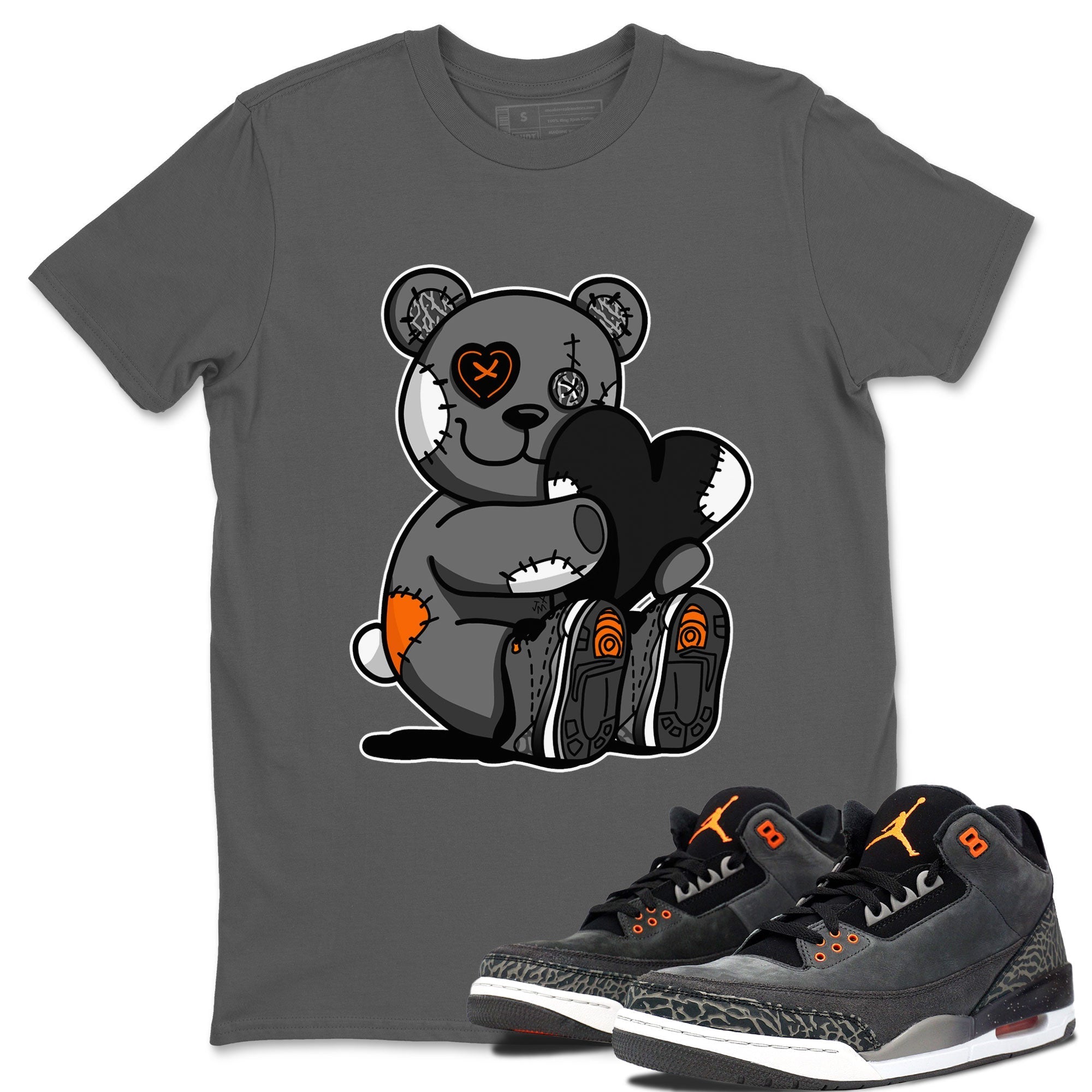 Air Jordan 3 Fear shirt to match jordans Hugging Bear sneaker tees Air Jordan 3 Retro Fear Drip Gear Zone Crew Neck T-ShirtUnisex Cool Grey 1 T-Shirt
