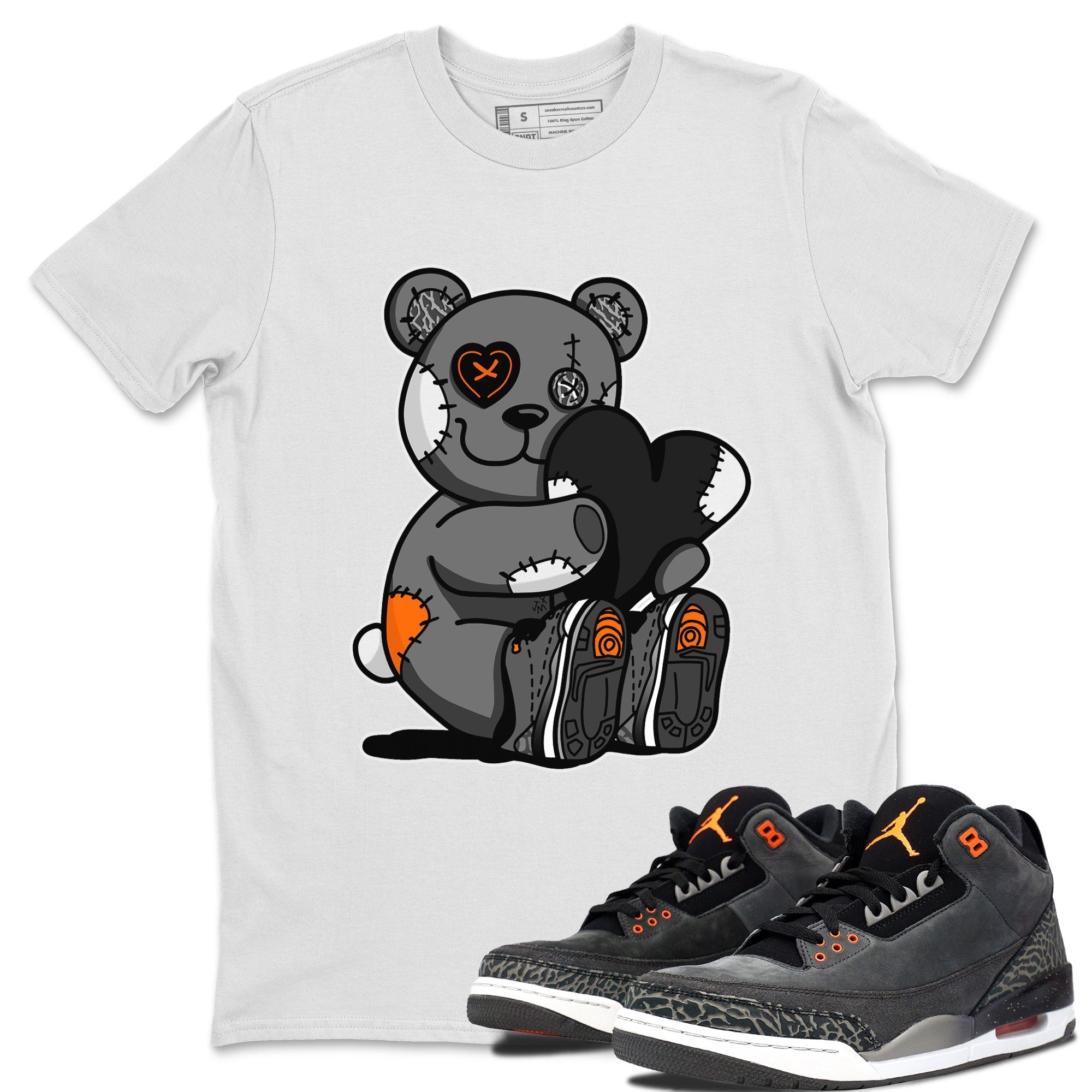 Air Jordan 3 Fear shirt to match jordans Hugging Bear sneaker tees Air Jordan 3 Retro Fear Drip Gear Zone Crew Neck T-ShirtUnisex White 1 T-Shirt