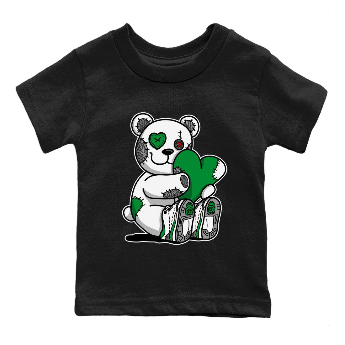 Air Jordan 3 Lucky Green Sneaker Match Tees Hugging Bear Streetwear Sneaker Shirt Jordan 3 Retro Lucky Green Sneaker Release Tees Kids Shirts Black 2