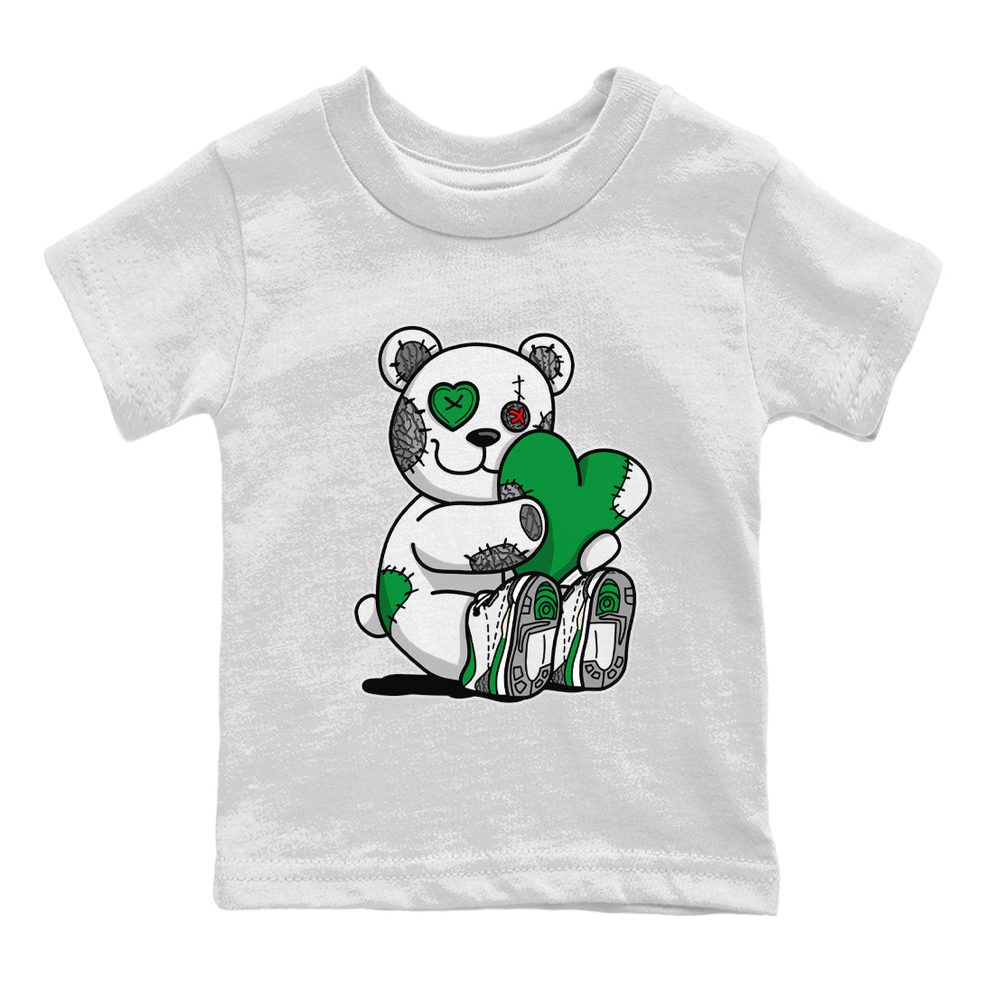 Air Jordan 3 Lucky Green Sneaker Match Tees Hugging Bear Streetwear Sneaker Shirt Jordan 3 Retro Lucky Green Sneaker Release Tees Kids Shirts White 2