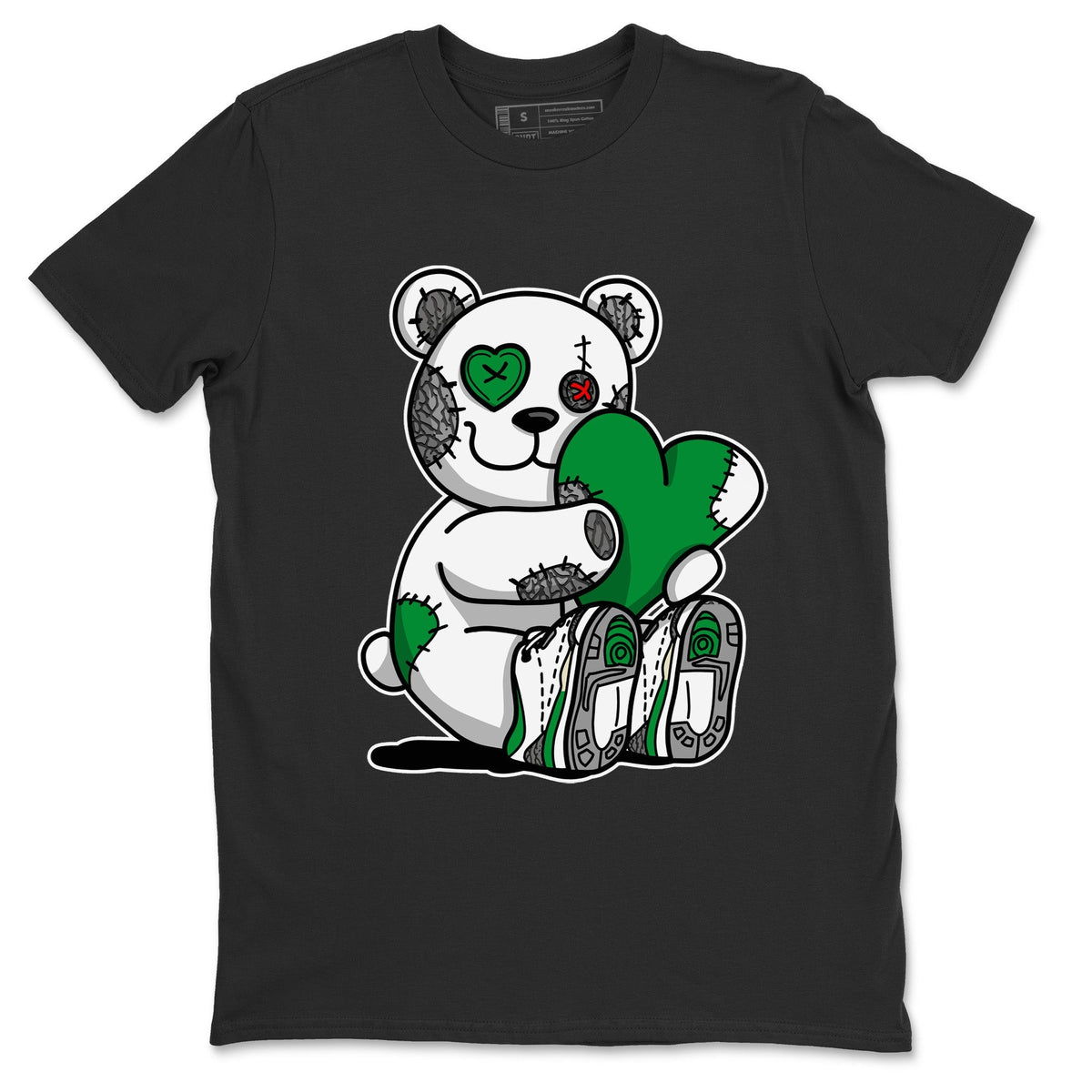 Air Jordan 3 Lucky Green Sneaker Match Tees Hugging Bear Streetwear Sneaker Shirt Jordan 3 Retro Lucky Green Sneaker Release Tees Unisex Shirts Black 2