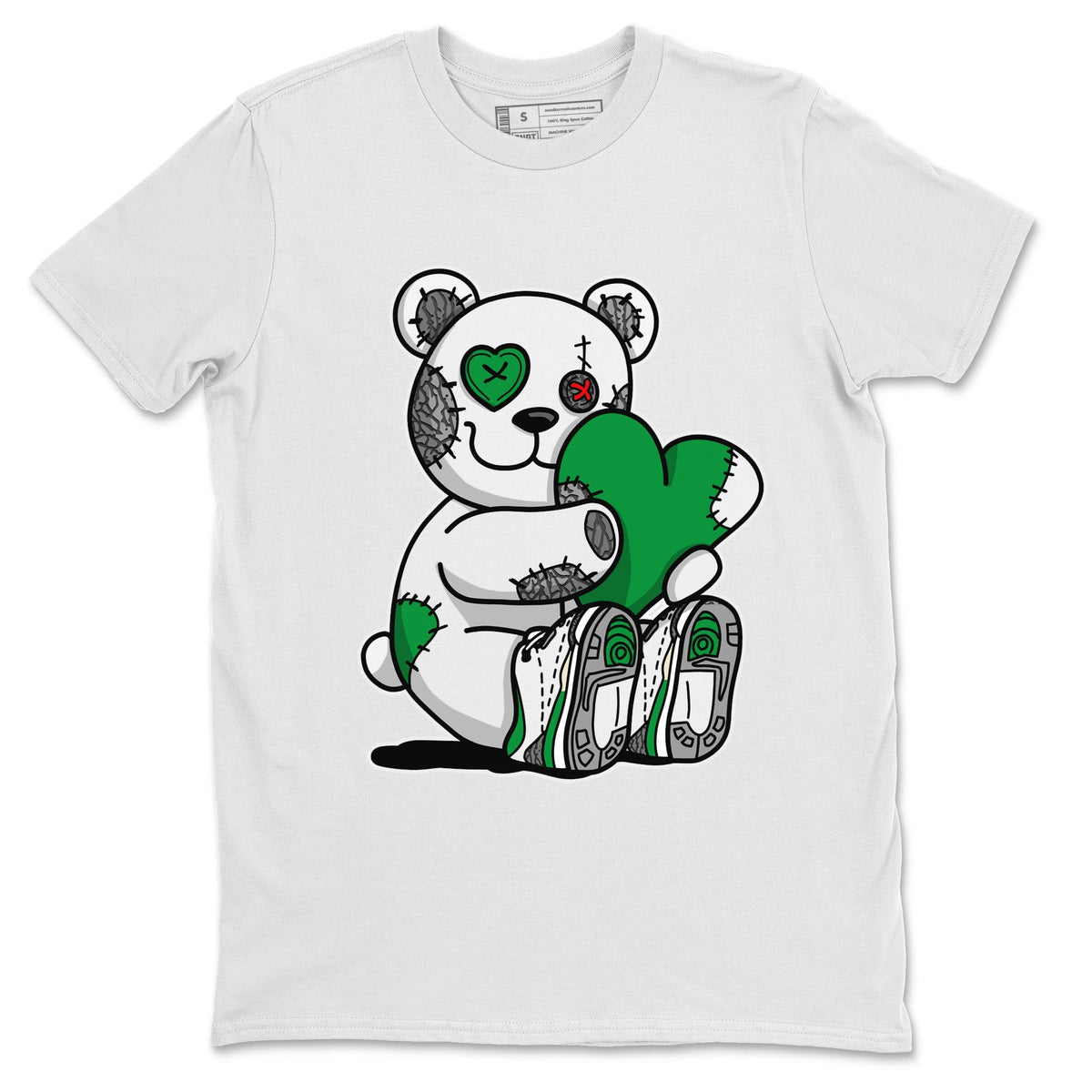 Air Jordan 3 Lucky Green Sneaker Match Tees Hugging Bear Streetwear Sneaker Shirt Jordan 3 Retro Lucky Green Sneaker Release Tees Unisex Shirts White 2