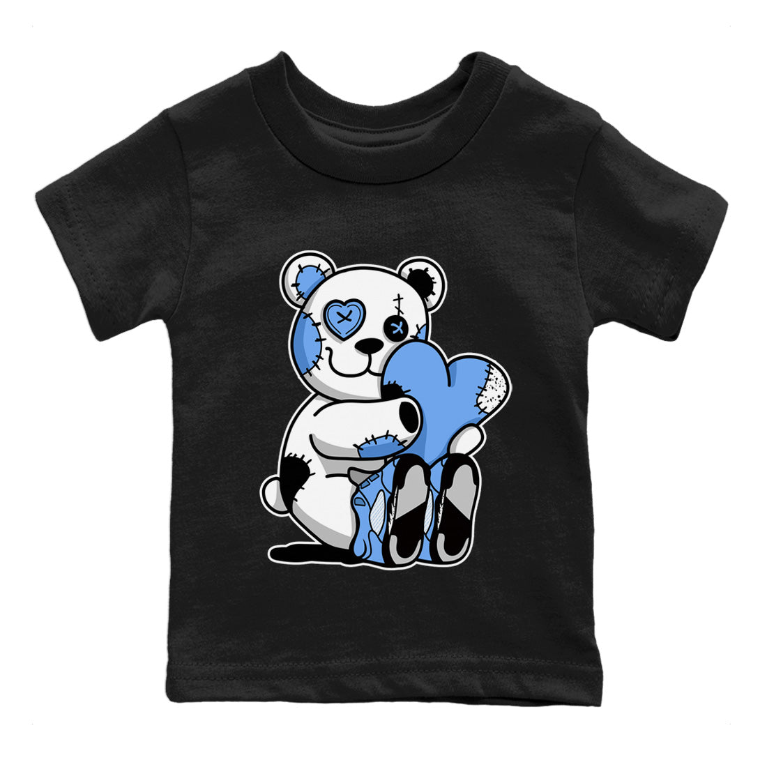 Air Jordan 5 UNC Hugging Bear Baby and Kids Sneaker Tees Air Jordan 5 Retro UNC Kids Sneaker Tees Washing and Care Tip