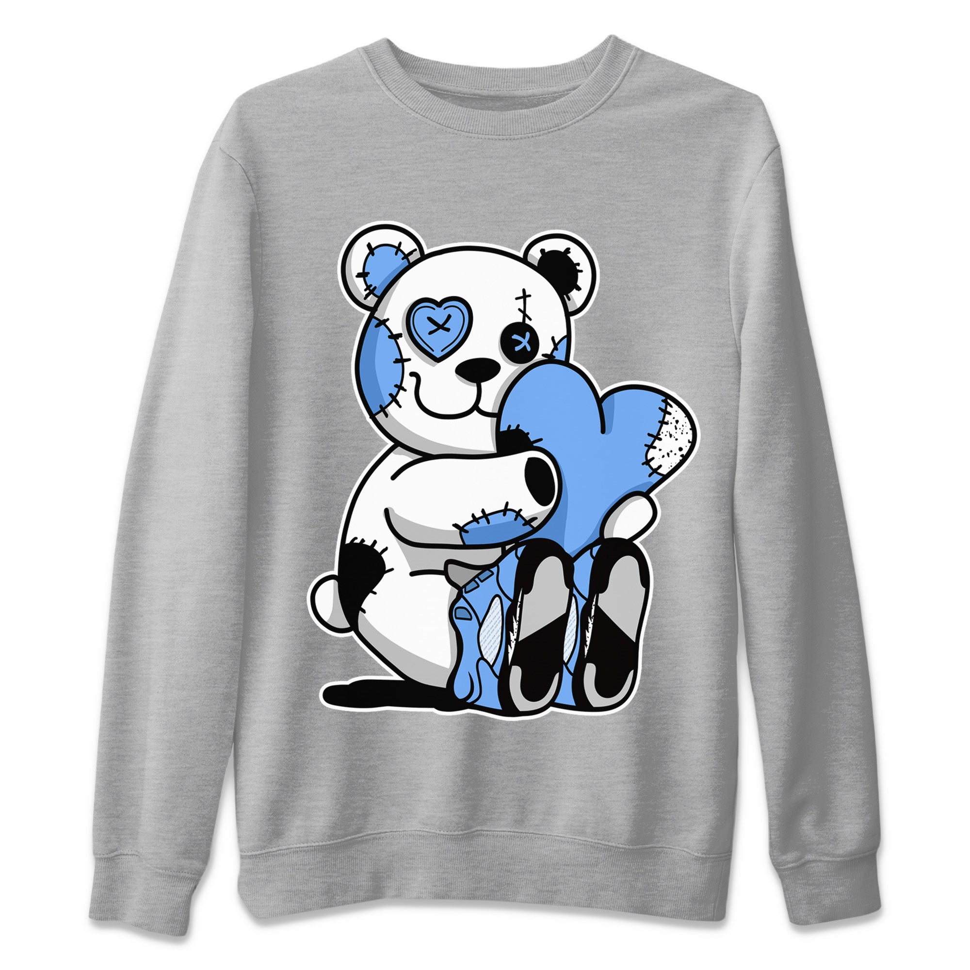 Air Jordan 5 UNC Shirt To Match Jordans Hugging Bear Sneaker Tees Air Jordan 5 Retro UNC Drip Gear Zone Sneaker Matching Clothing Unisex Shirts Heather Grey 2