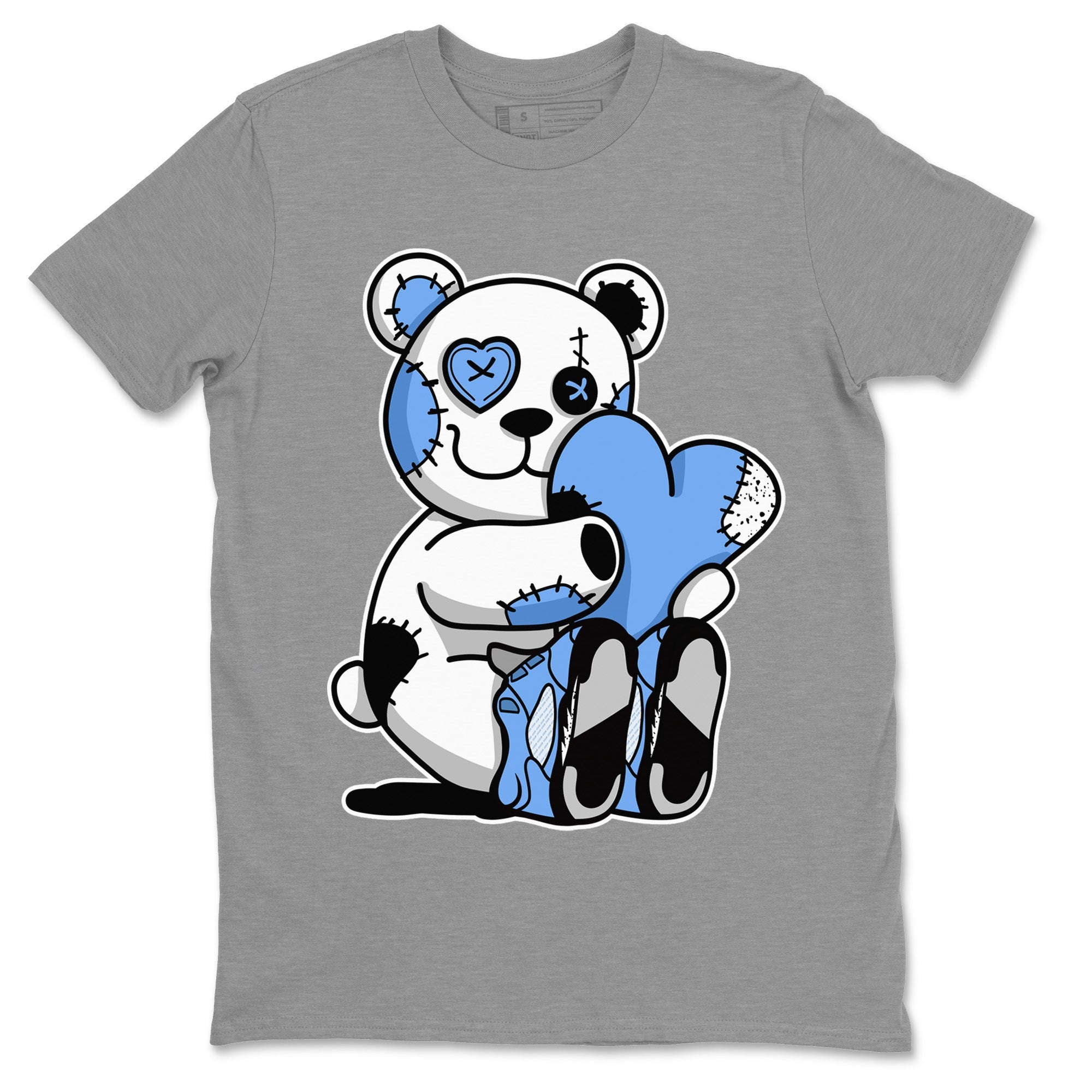 Air Jordan 5 UNC Shirt To Match Jordans Hugging Bear Sneaker Tees Air Jordan 5 Retro UNC Drip Gear Zone Sneaker Matching Clothing Unisex Shirts Heather Grey 2