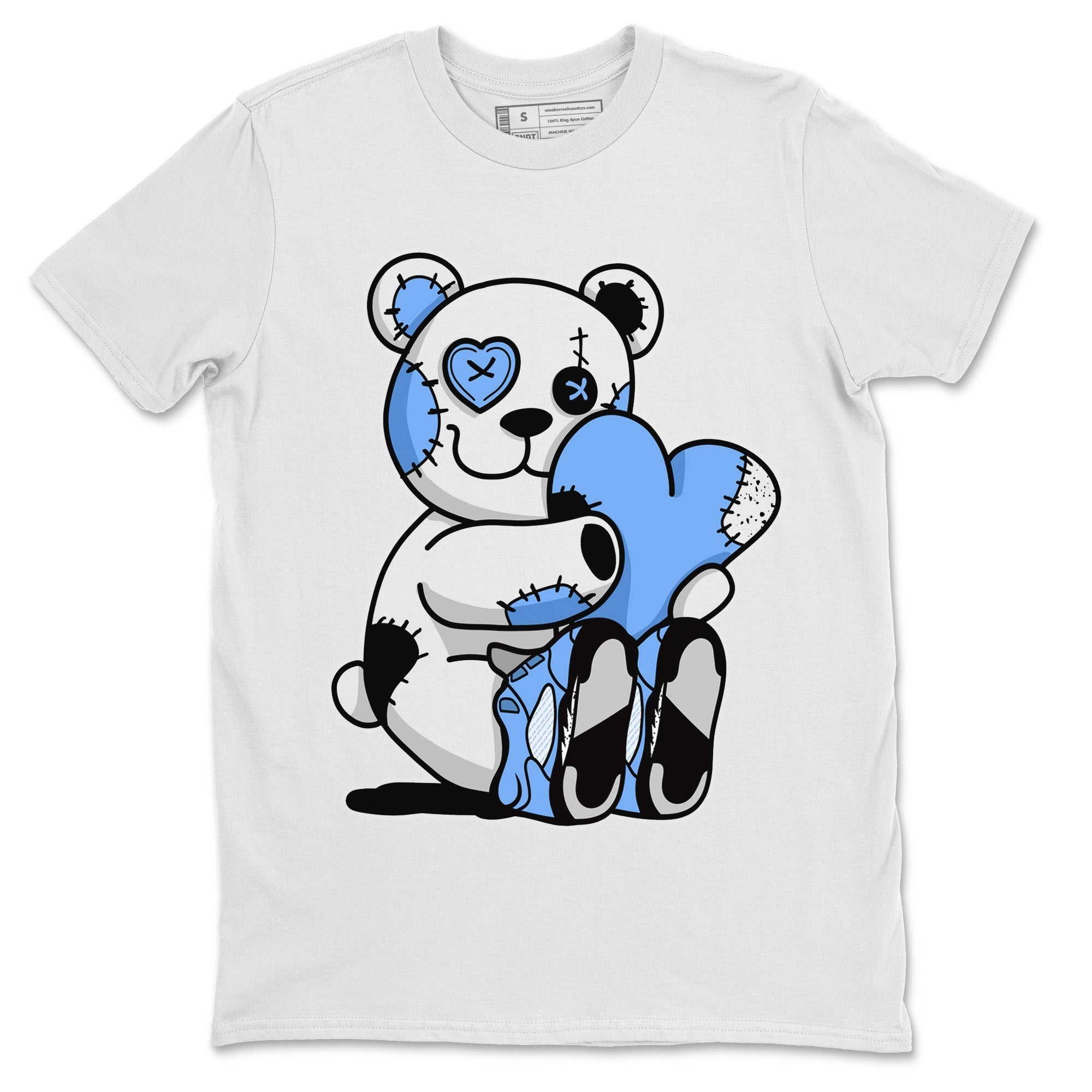 Air Jordan 5 UNC Shirt To Match Jordans Hugging Bear Sneaker Tees Air Jordan 5 Retro UNC Drip Gear Zone Sneaker Matching Clothing Unisex Shirts White 2