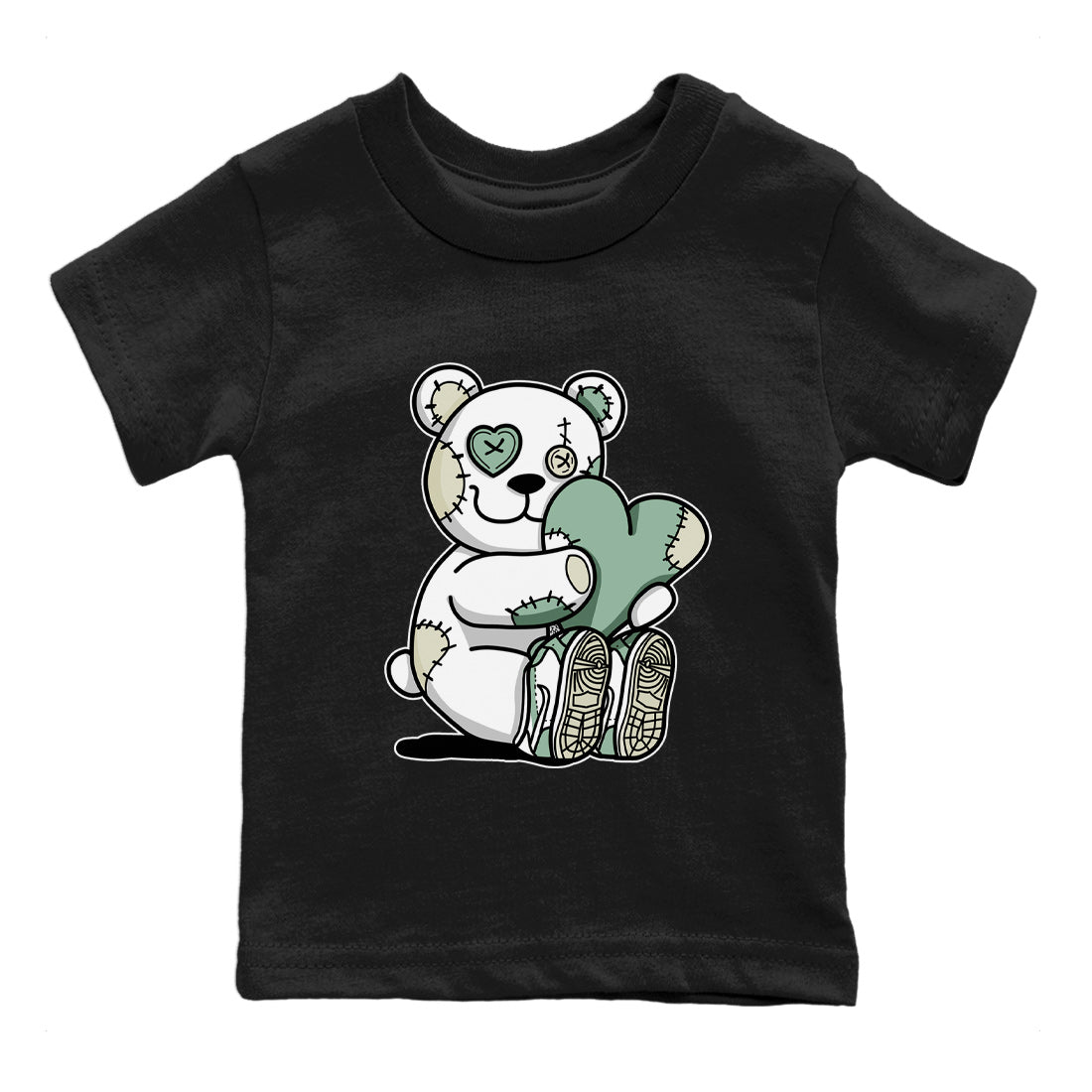 Dunk Low Mica Green Shirts Hugging Bear Streetwear Sneaker Shirt Dunk Mica Green Sneaker Release Tees Kids Shirts Black 2