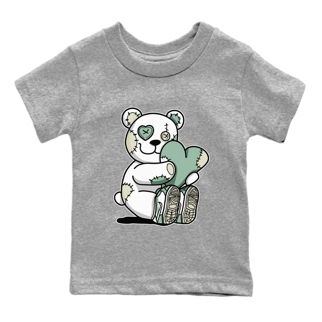 Dunk Low Mica Green Shirts Hugging Bear Streetwear Sneaker Shirt Dunk Mica Green Sneaker Release Tees Kids Shirts Heather Grey 2