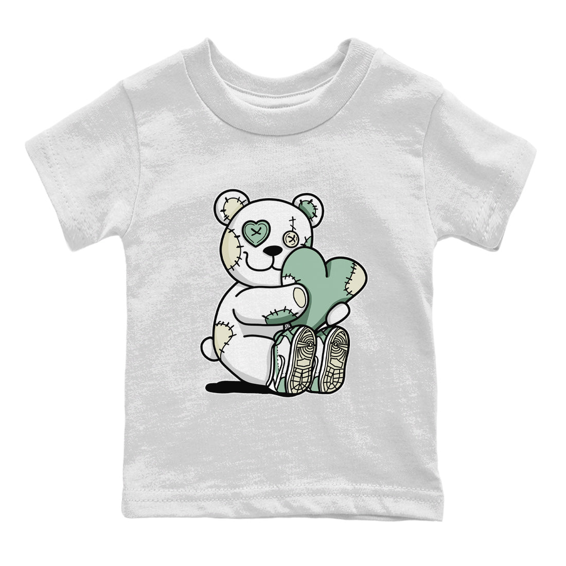Dunk Low Mica Green Shirts Hugging Bear Streetwear Sneaker Shirt Dunk Mica Green Sneaker Release Tees Kids Shirts White 2