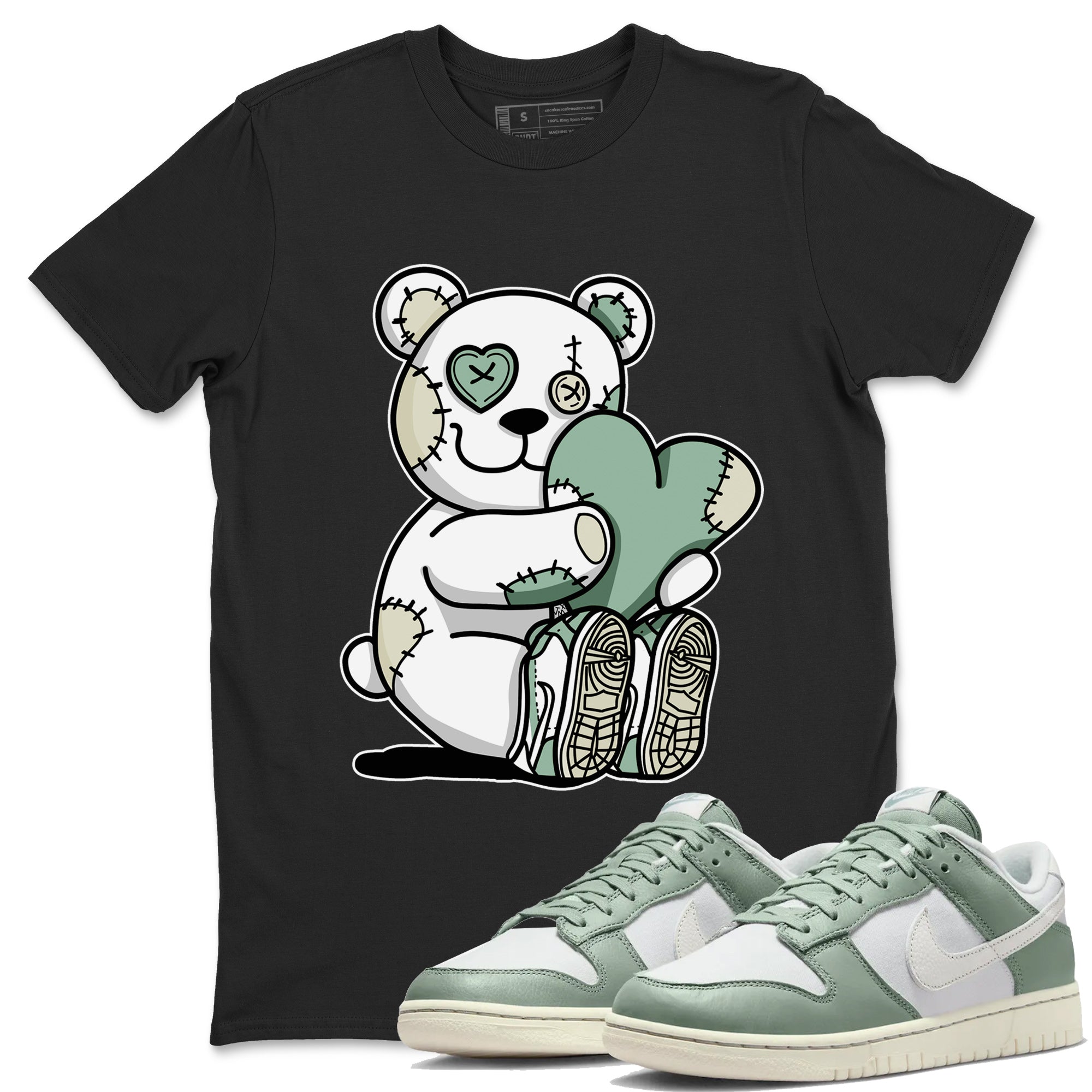 Dunk Low Mica Green Shirts Hugging Bear Streetwear Sneaker Shirt Dunk Mica Green Sneaker Release Tees Unisex Shirts Black 1