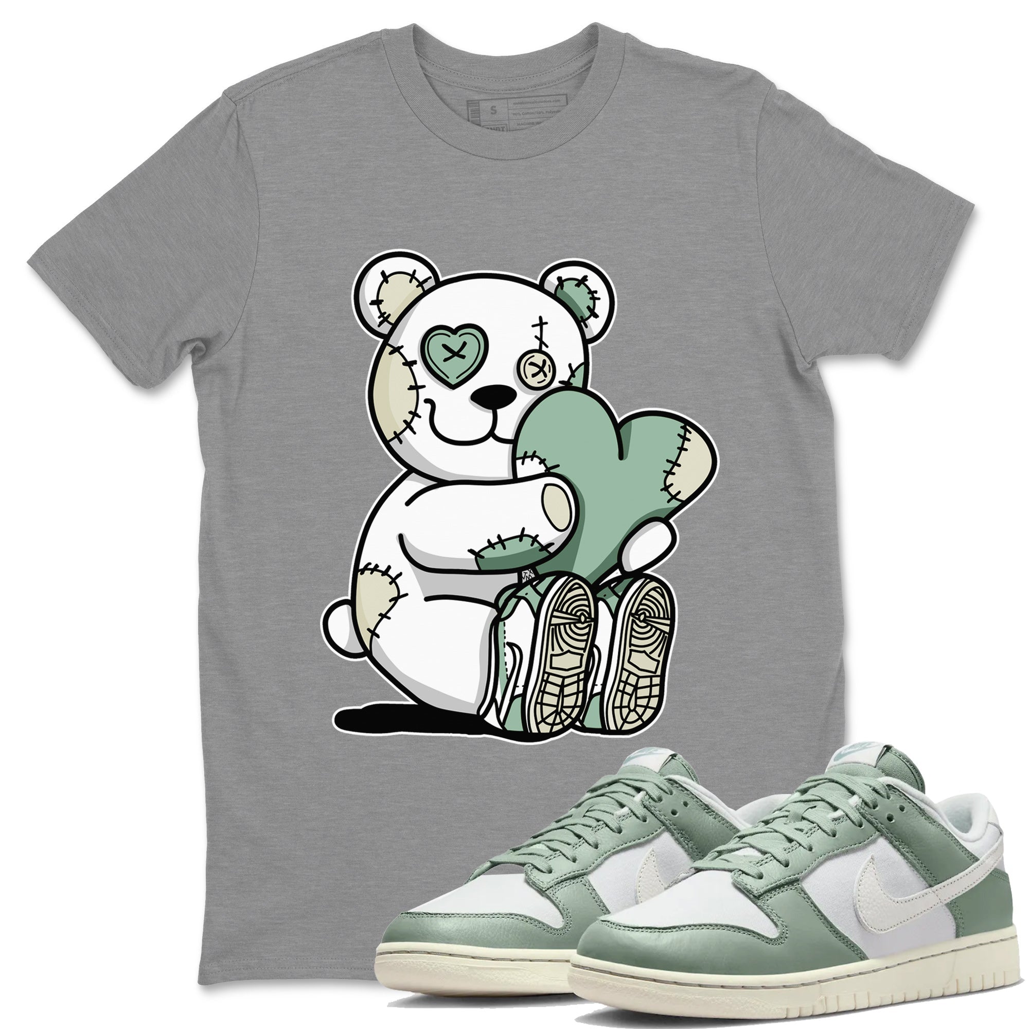 Dunk Low Mica Green Shirts Hugging Bear Streetwear Sneaker Shirt Dunk Mica Green Sneaker Release Tees Unisex Shirts Heather Grey 1
