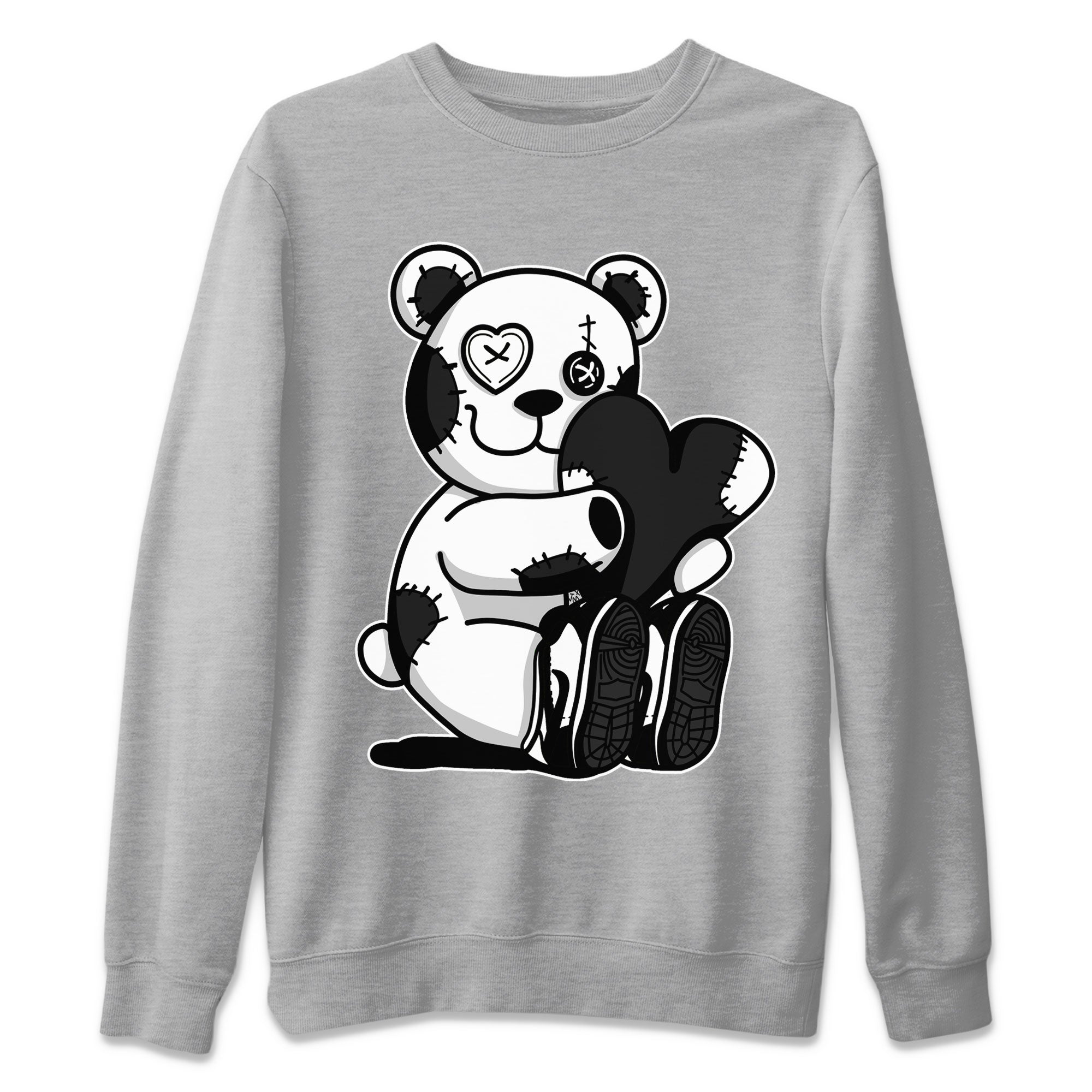 Dunk Panda Sneaker Match Tees Hugging Bear Streetwear Sneaker Shirt Dunk Low Panda Dunks Black White Drip Gear Zone Sneaker Matching Clothing Unisex Shirts Heather Grey 2
