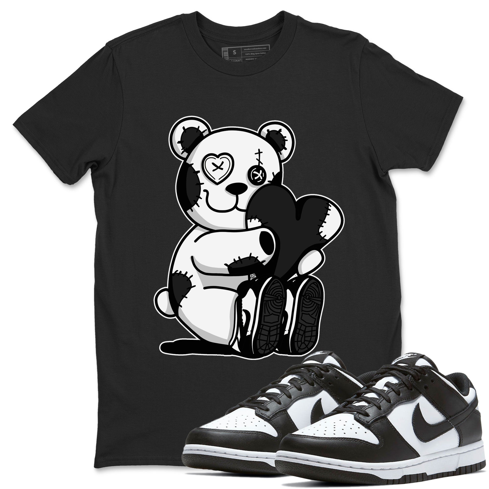 Dunk Panda Sneaker Match Tees Hugging Bear Streetwear Sneaker Shirt Dunk Low Panda Dunks Black White Drip Gear Zone Sneaker Matching Clothing Unisex Shirts Black 1