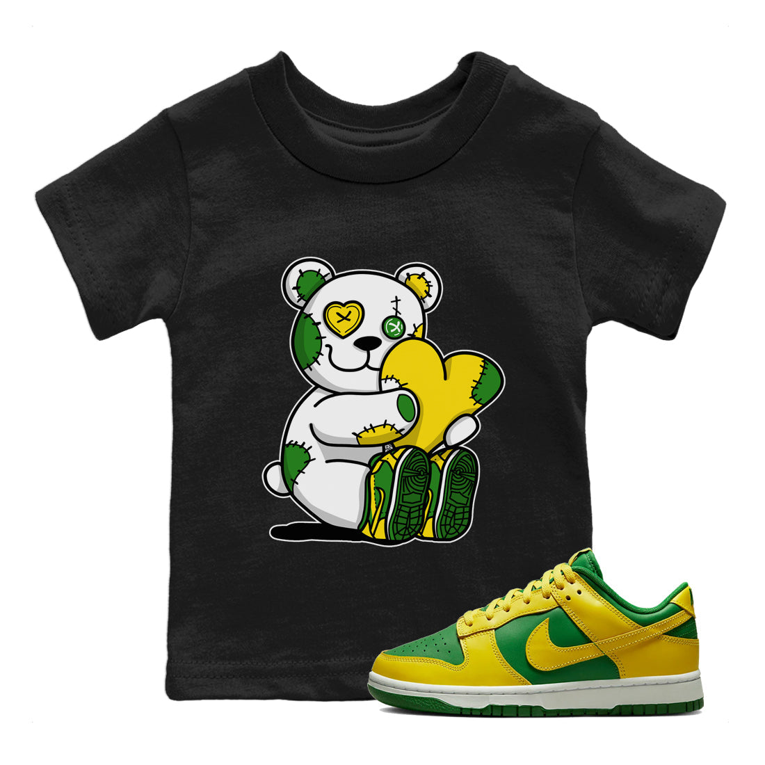 Dunk Reverse Brazil Sneaker Match Tees Hugging Bear Sneaker Tees Dunk Reverse Brazil Jordan to match sneaker T-Shirt Kids Shirts