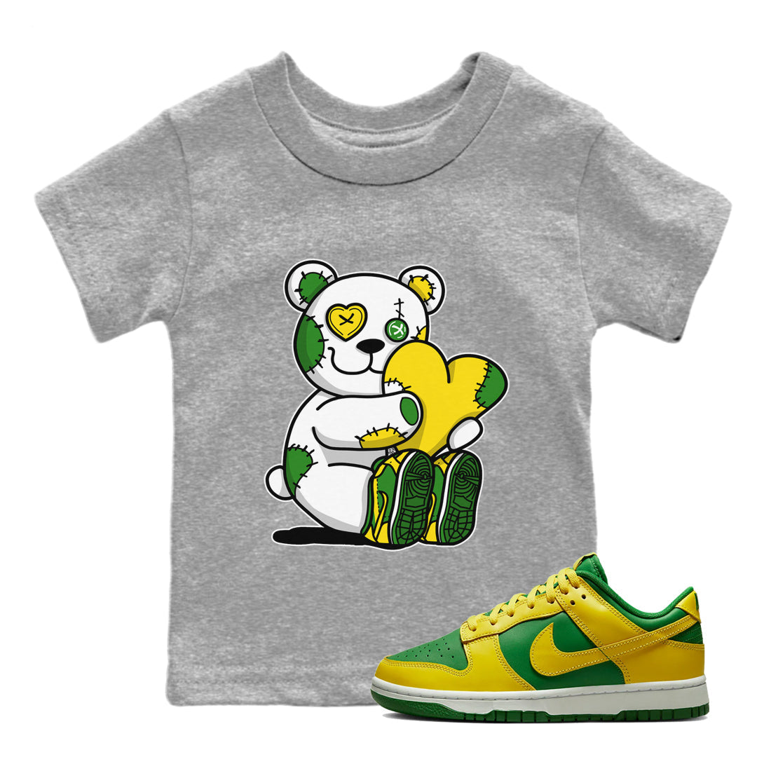 Dunk Reverse Brazil Sneaker Match Tees Hugging Bear Sneaker Tees Dunk Reverse Brazil Jordan to match sneaker T-Shirt Kids Shirts